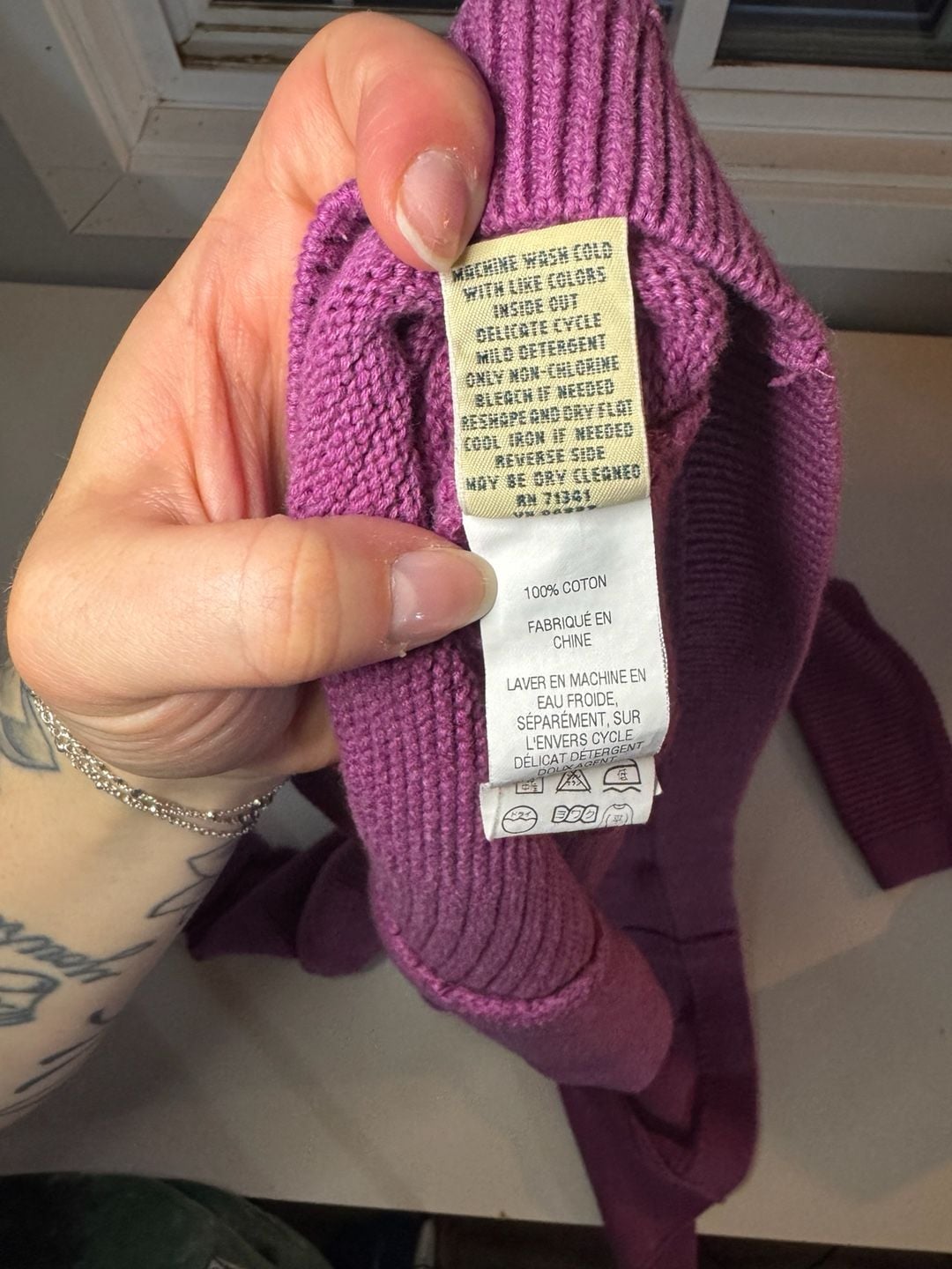 L.L. Bean Cardigan Size M Purple Cotton Shawl 7