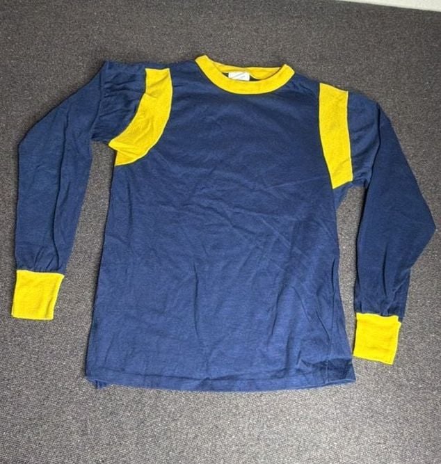 Abels Long Sleeve Shirt Size 14 Blue Yellow Vintage 2