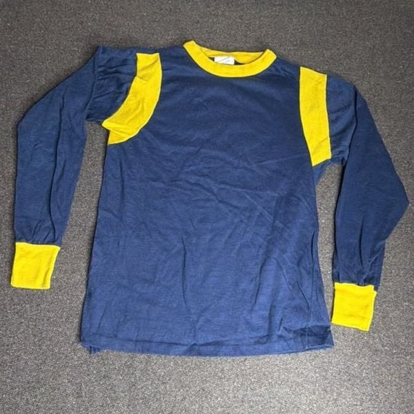 Abels Long Sleeve Shirt Size 14 Blue Yellow Vintage