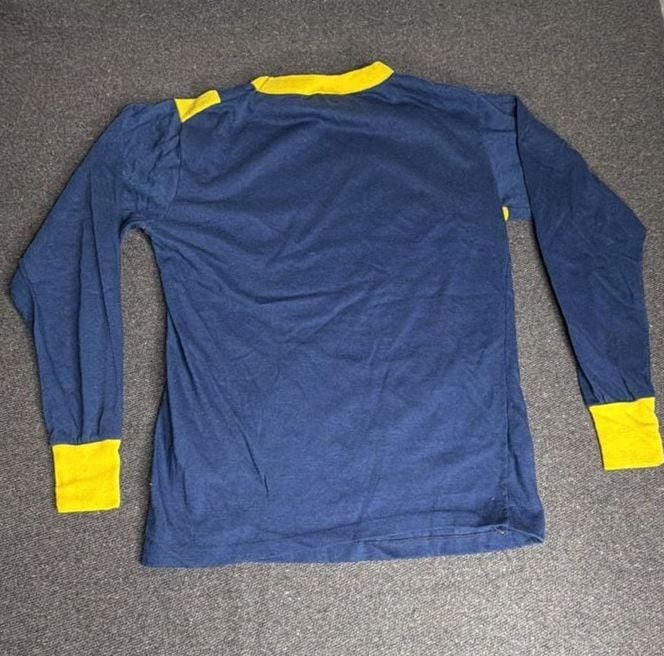 Abels Long Sleeve Shirt Size 14 Blue Yellow Vintage 7