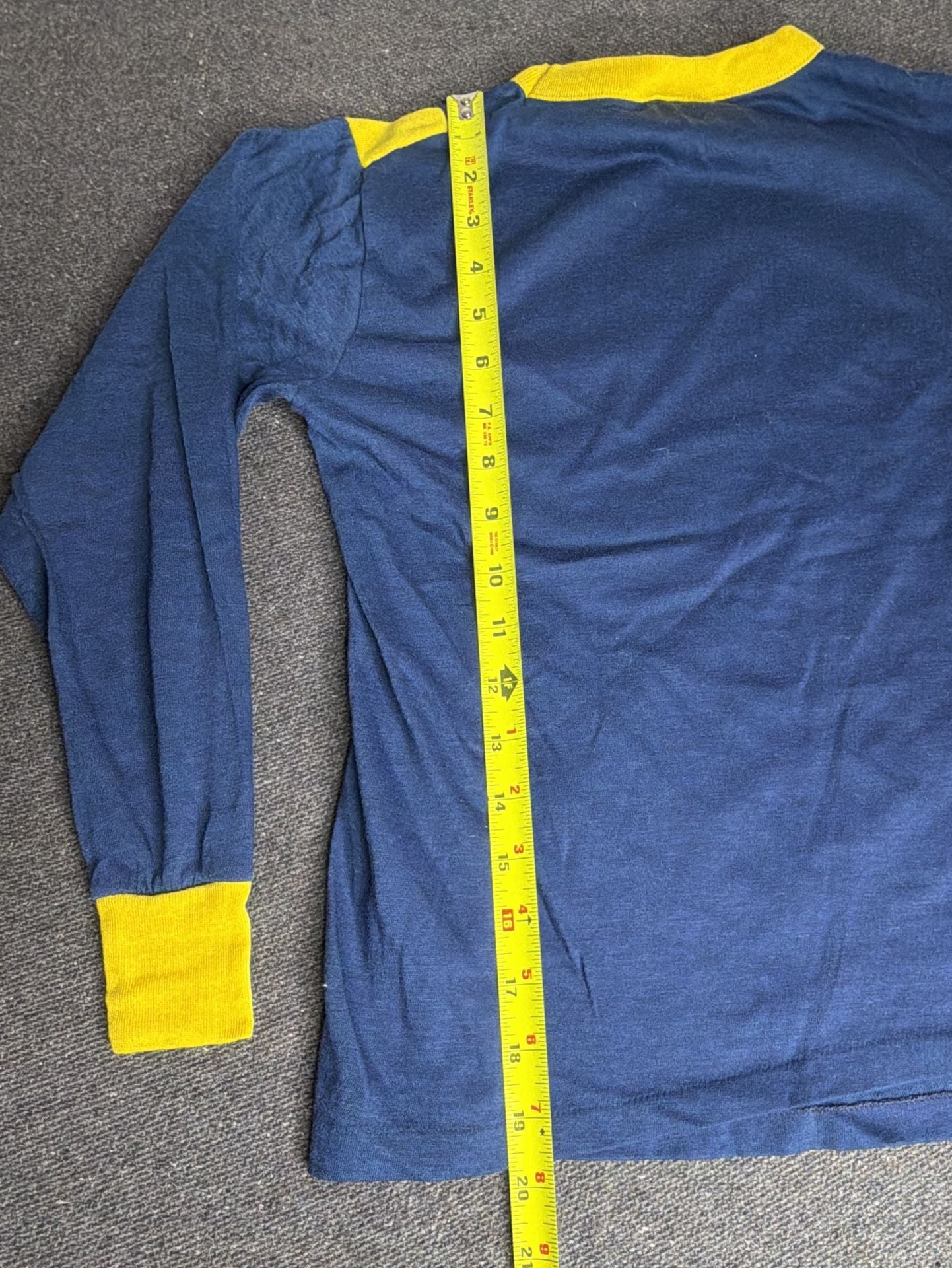 Abels Long Sleeve Shirt Size 14 Blue Yellow Vintage 8