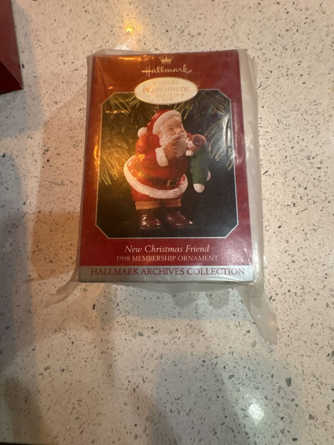 New Hallmark Keepsake Ornament 1998 New Christmas Friend Membership Archives still in plastic 1