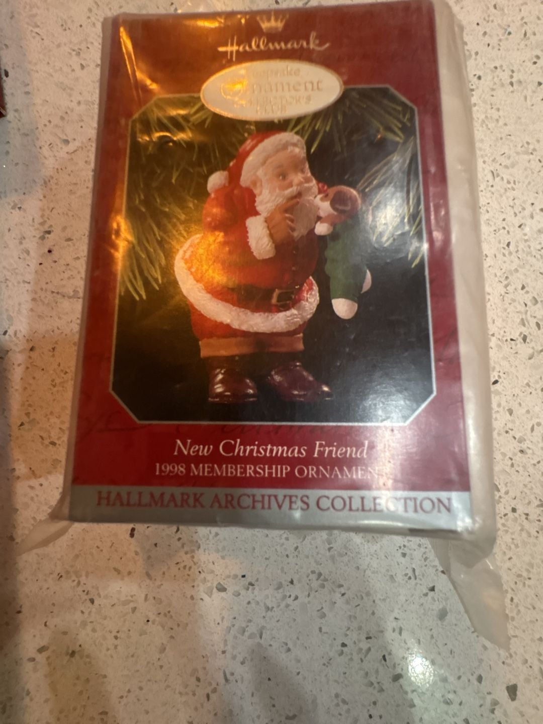 New Hallmark Keepsake Ornament 1998 New Christmas Friend Membership Archives still in plastic 2
