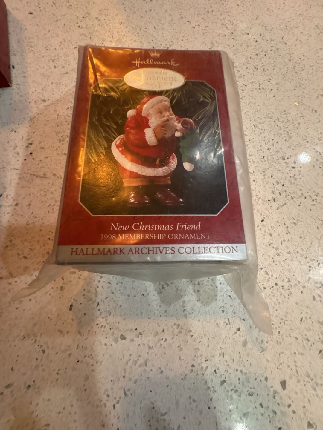 New Hallmark Keepsake Ornament 1998 New Christmas Friend Membership Archives still in plastic 3