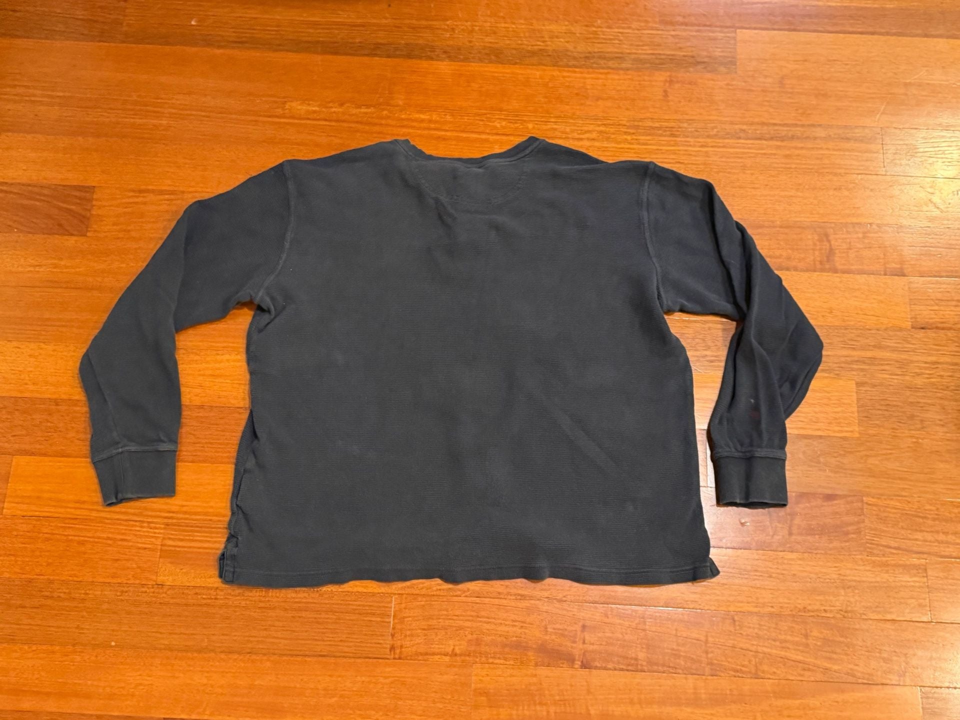 Carhartt Long Sleeve Henley Thermal Size XL Dark Gray Waffle Knit 7