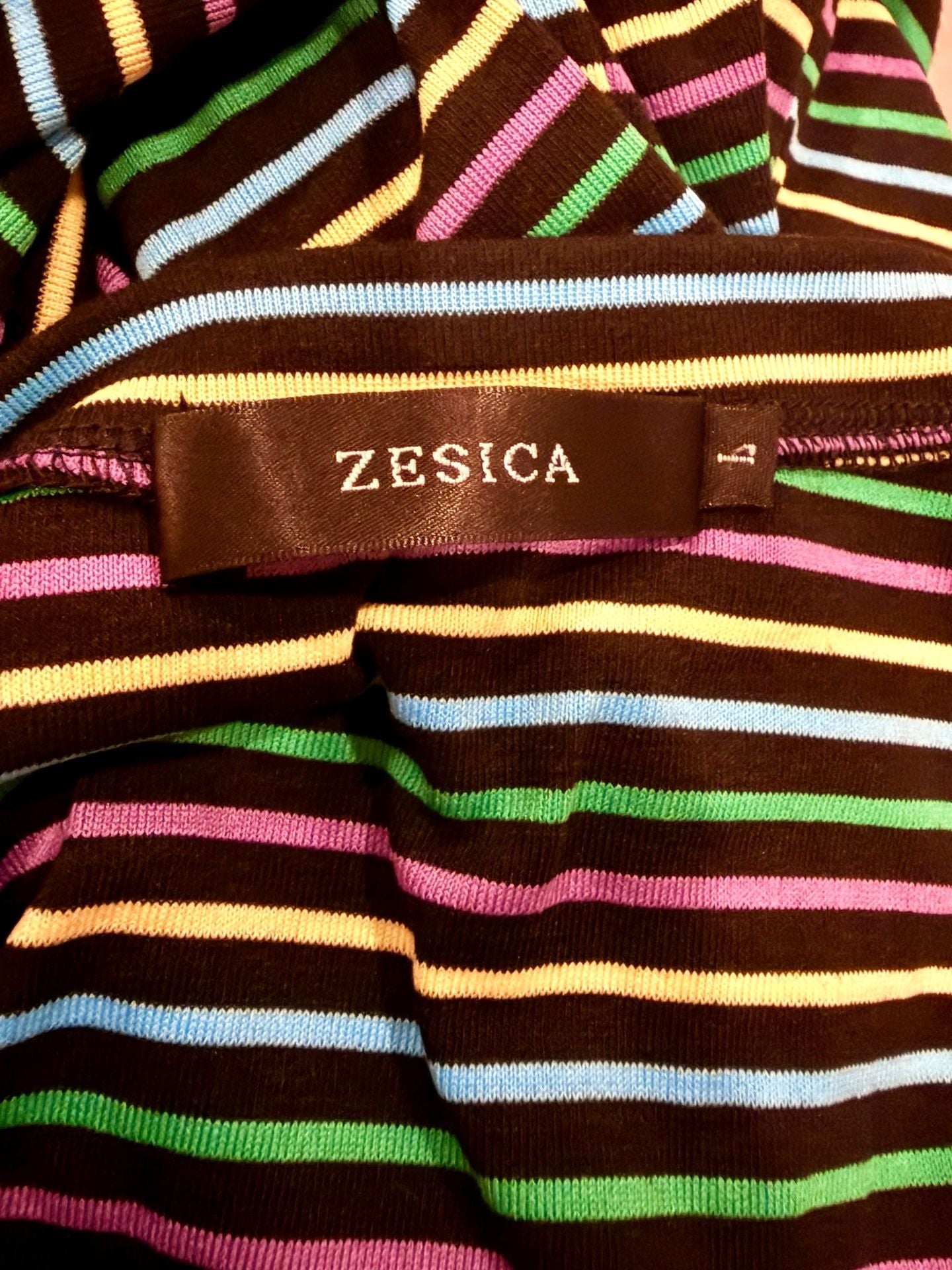 Zesica Striped Henley Shirt Size L Multi-Color 3/4 Sleeve 4