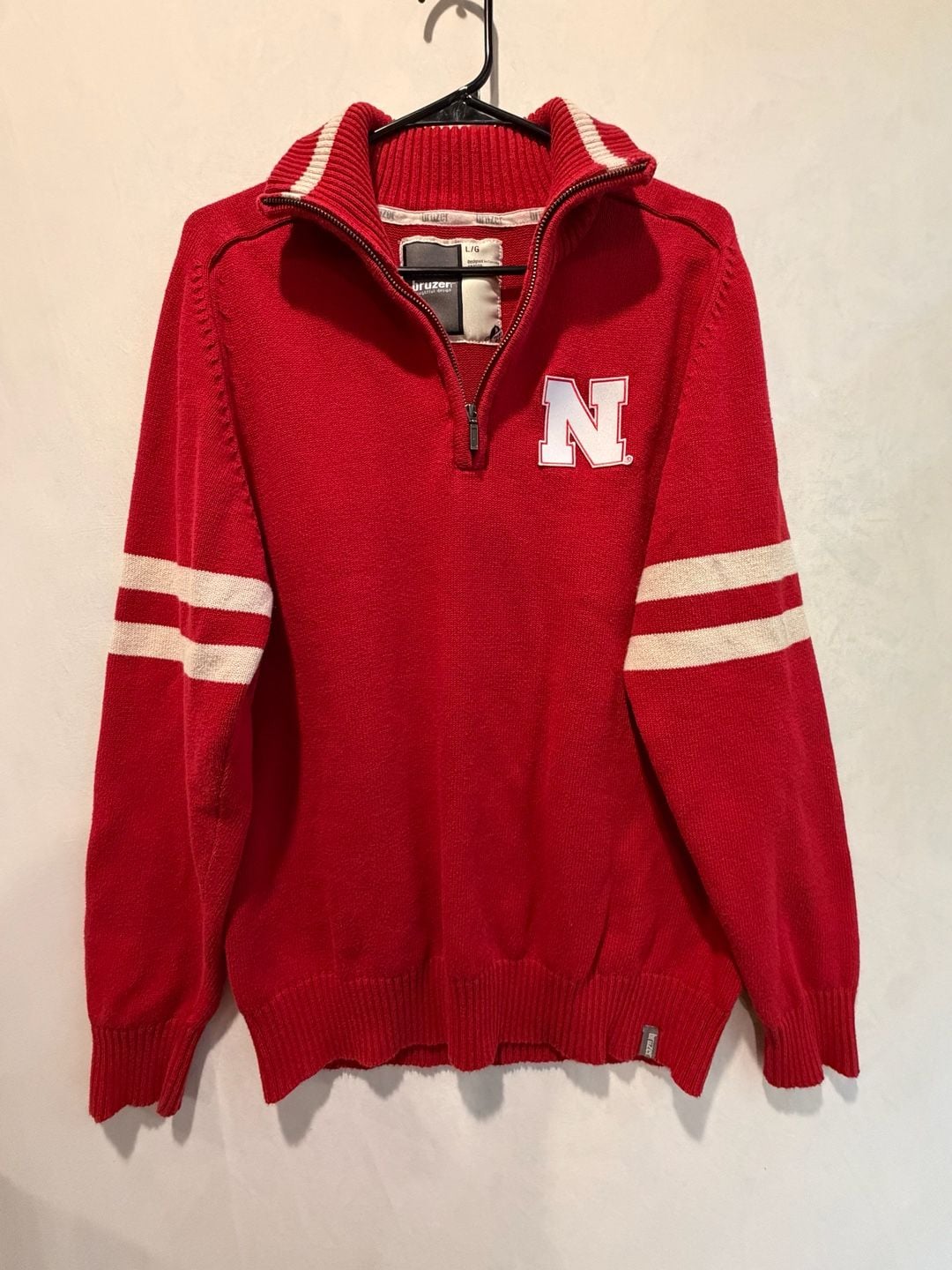 Bruzer Nebraska Quarter Zip Sweater Size L 2