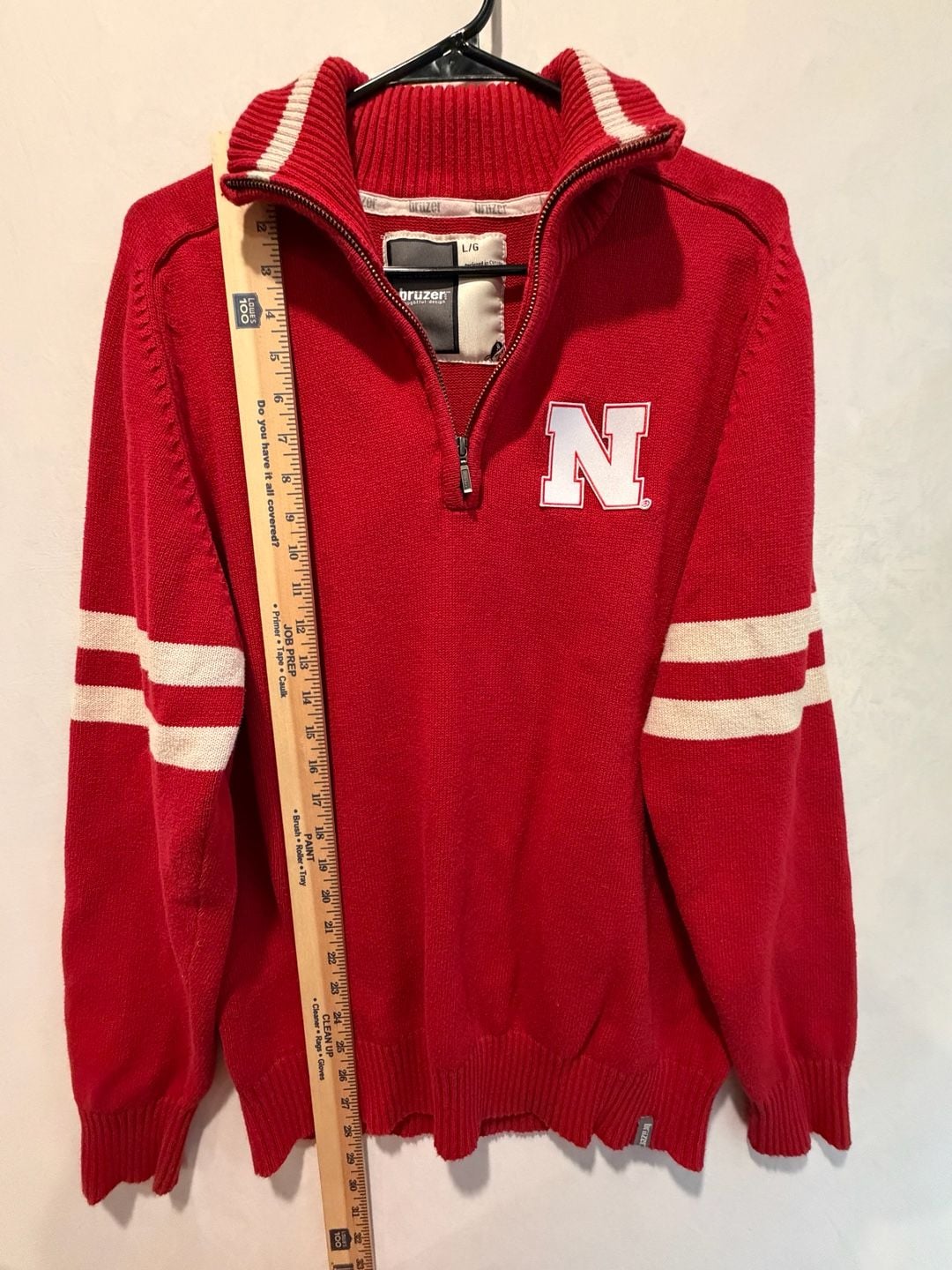 Bruzer Nebraska Quarter Zip Sweater Size L 8