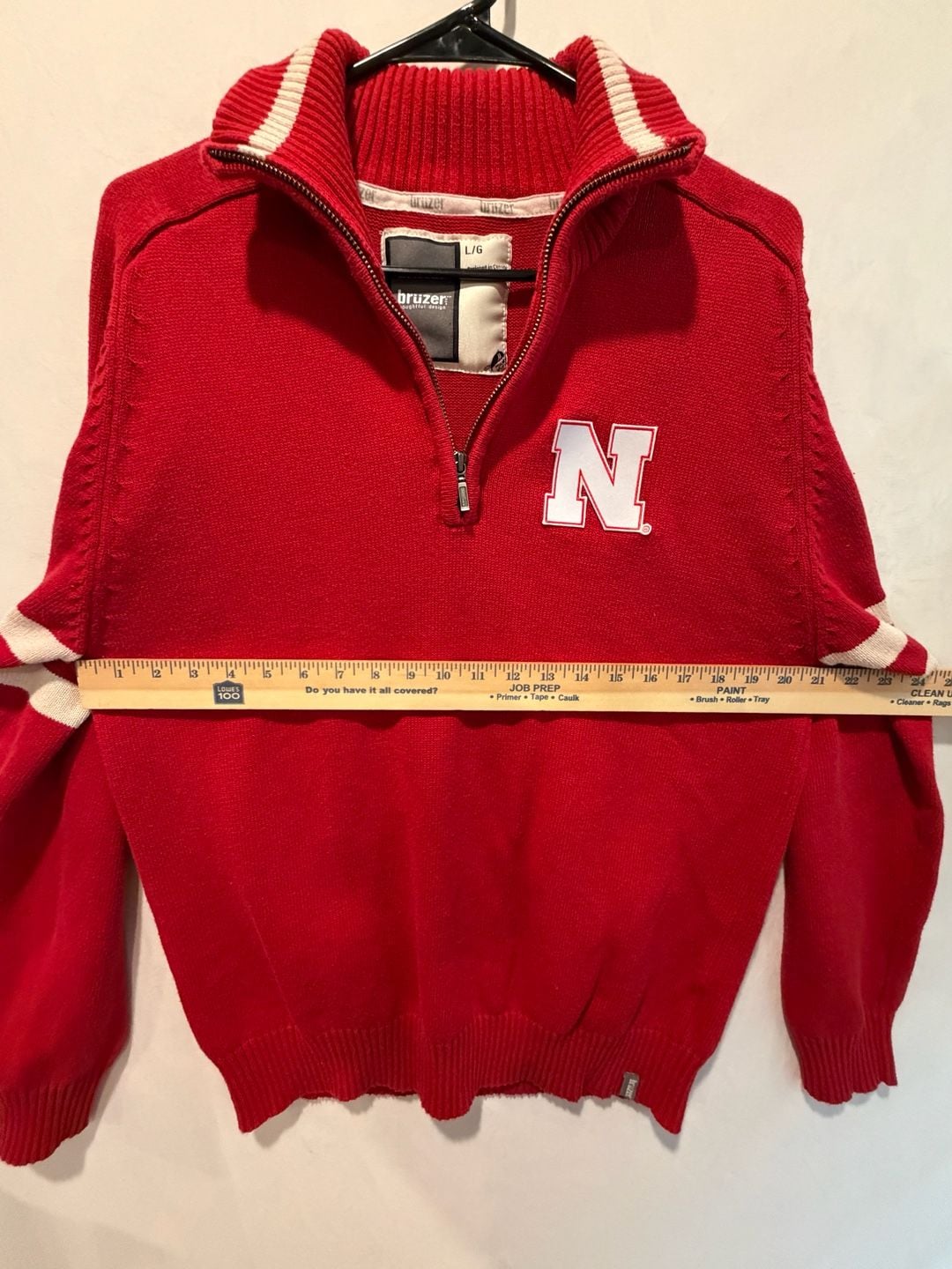 Bruzer Nebraska Quarter Zip Sweater Size L 9