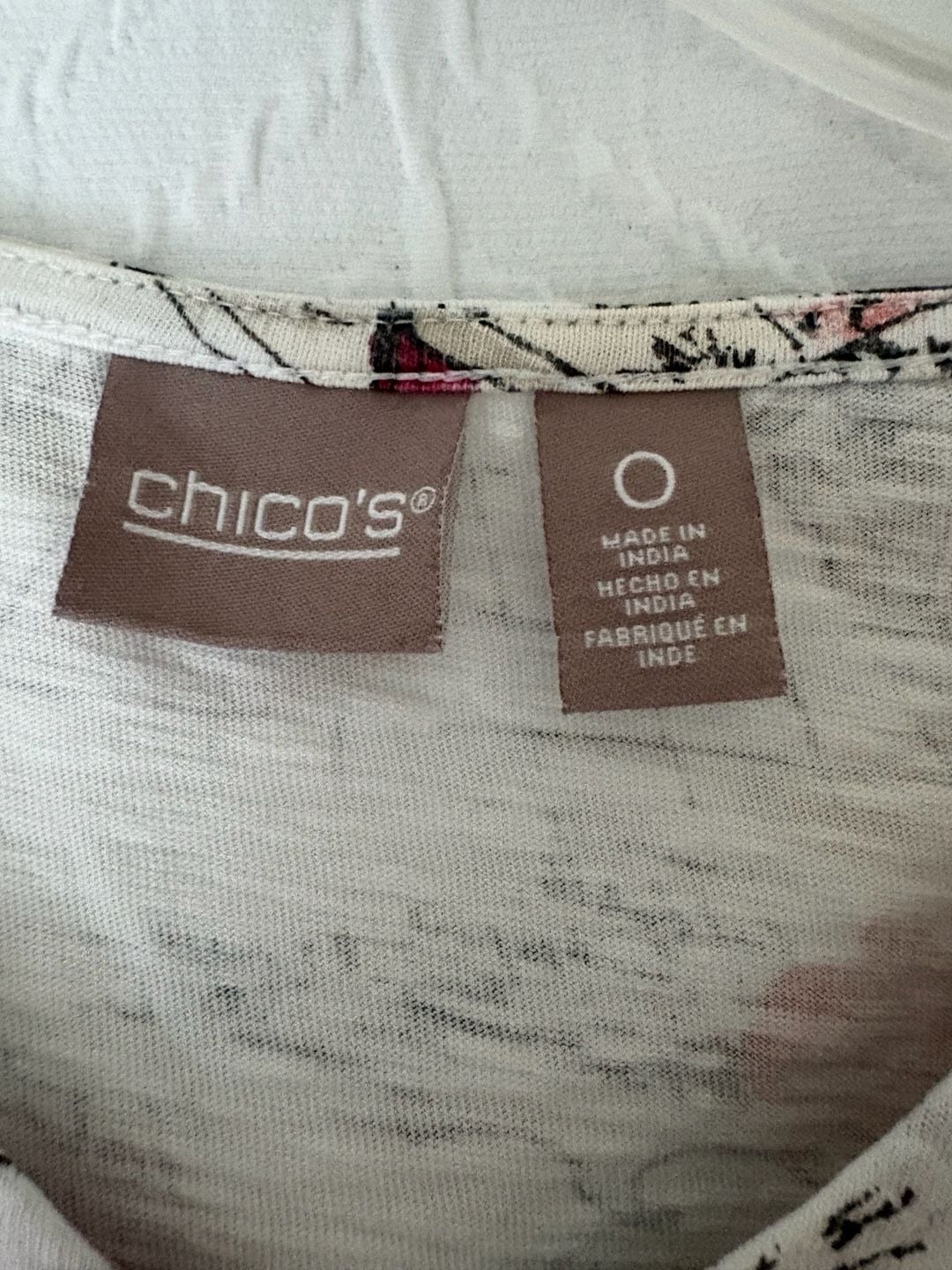 Chico's T-Shirt Size 0 Scenic Paris Floral Print Short Sleeve Top 4