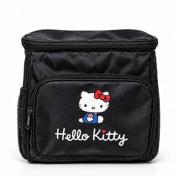 Hello Kitty Black Insulated Lunch Bag with Front Pocket