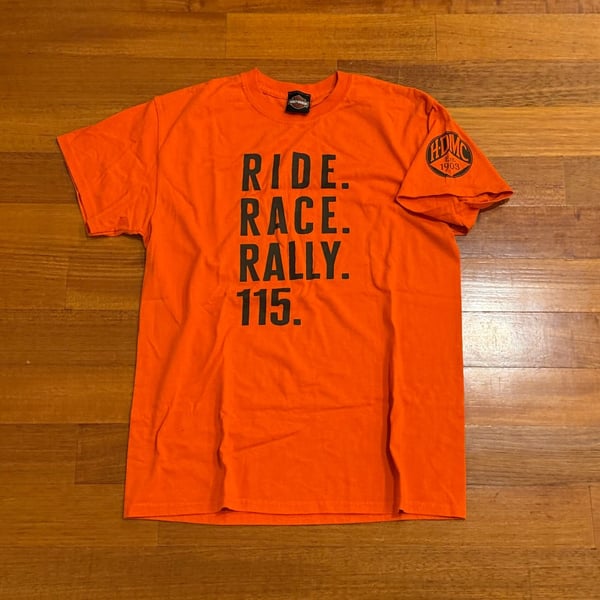Harley-Davidson 115th Anniversary Security T-Shirt Size M Orange