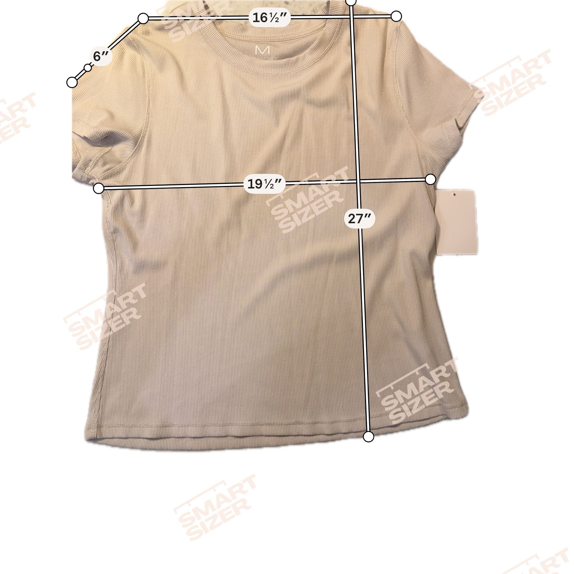 Magaschoni Ribbed Short Sleeve T-Shirt Size Medium Beige womens tee NEW 7
