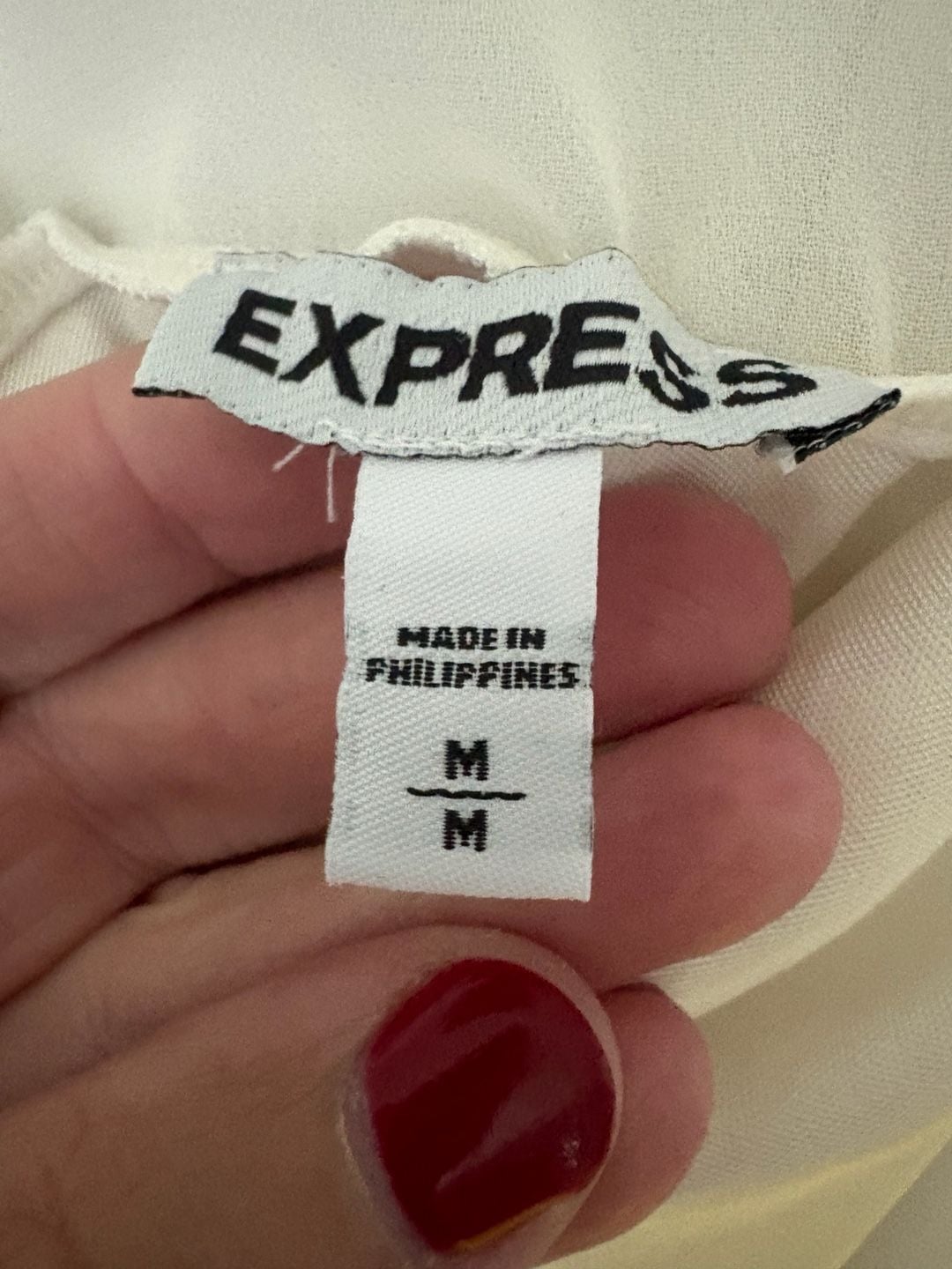 Express Cowl Neck Cami Size M Ivory Satin Lace Back 4