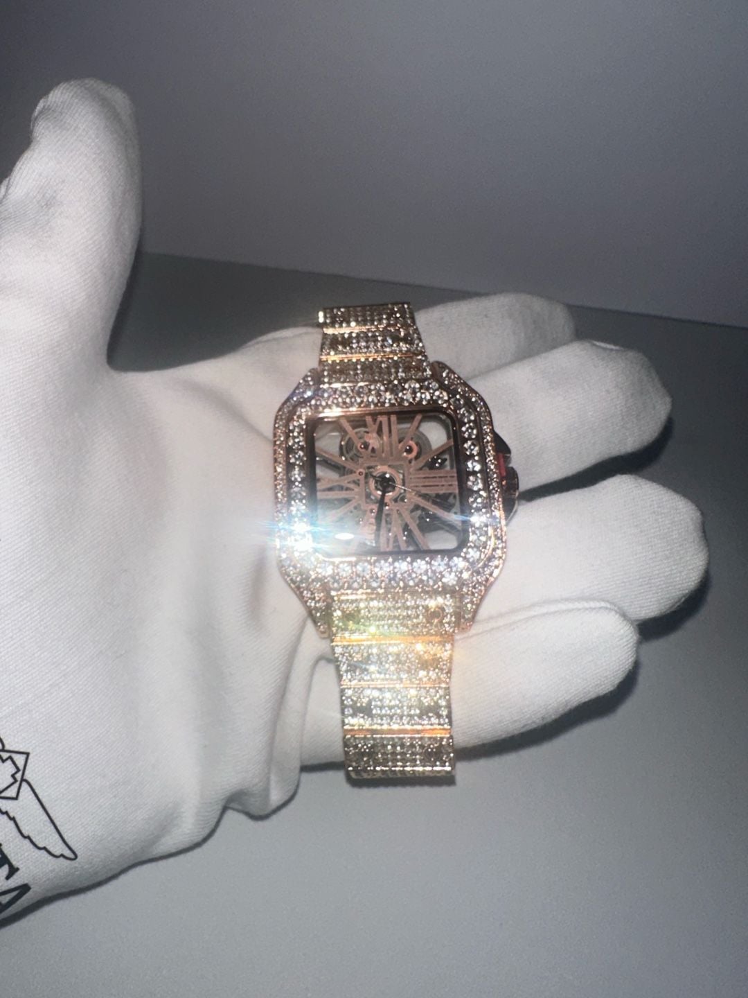 Wrist Watch Rose Gold Iced Out Skeleton 2