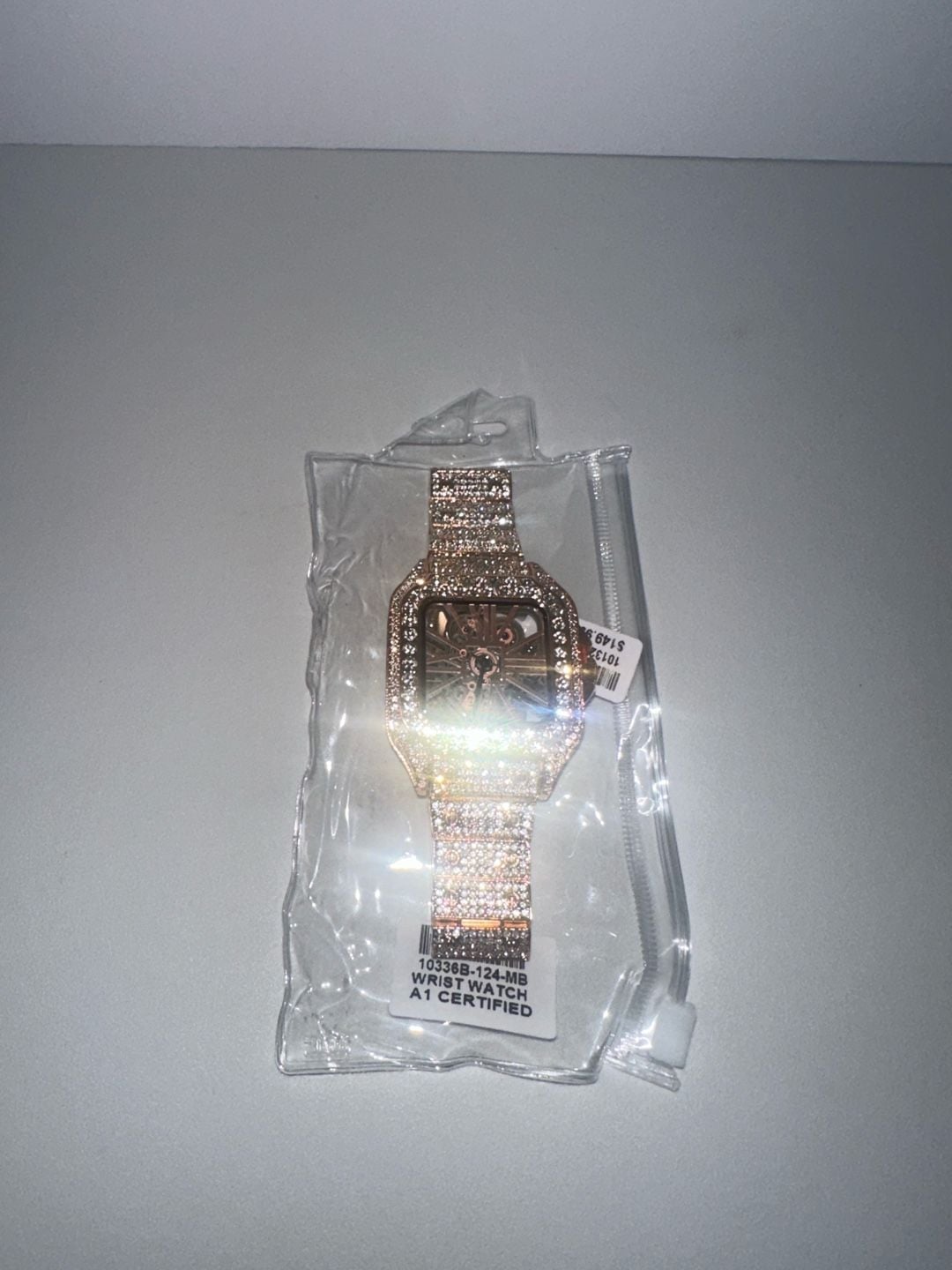 Wrist Watch Rose Gold Iced Out Skeleton 3