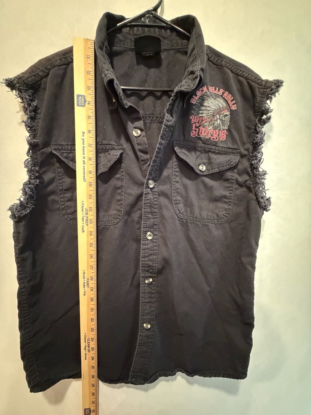 Hot Leathers Sturgis 2017 Size L Sleeveless Black Denim Vest 7