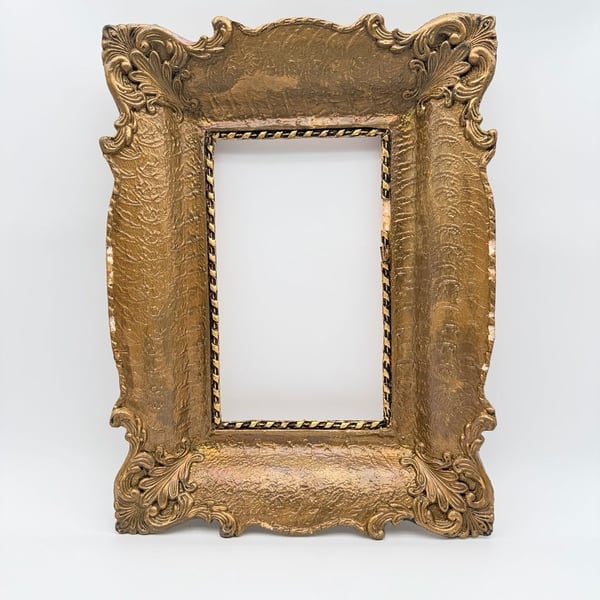 Vintage Baroque Ornate Gold Picture Frame Rococo Hollywood Regency