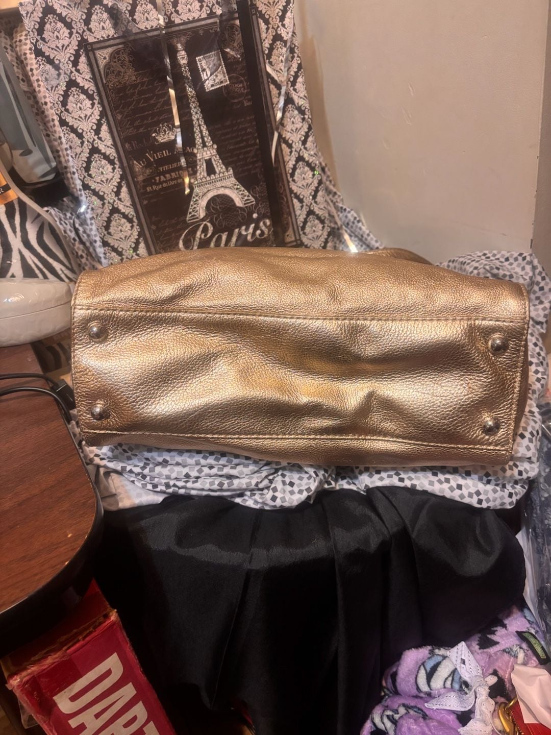 Michael Kors Hamilton Gold Metallic Leather Handbag 5