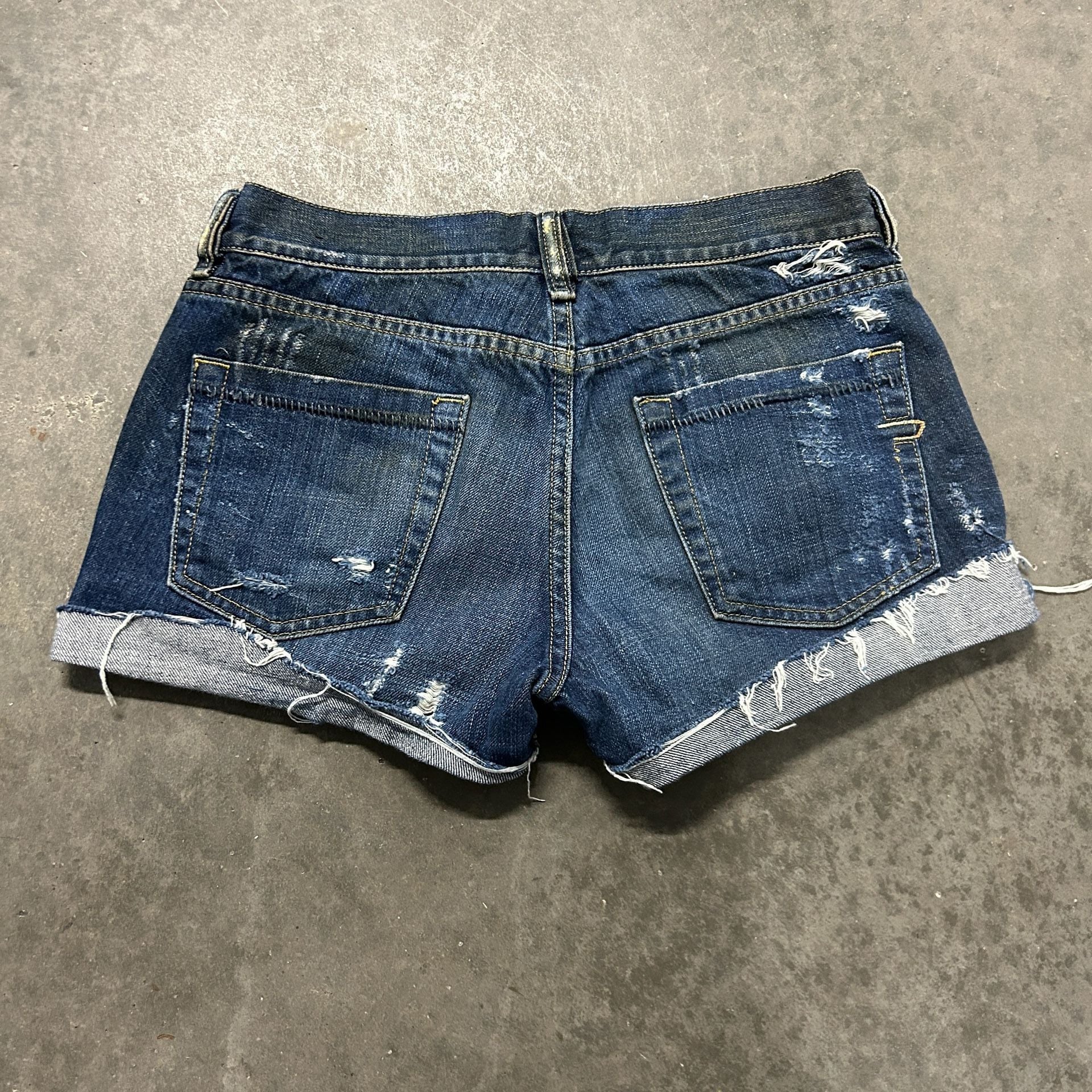 Diesel Rame L.32 Shorts Size 28 Blue Distressed Cuffed Denim 3