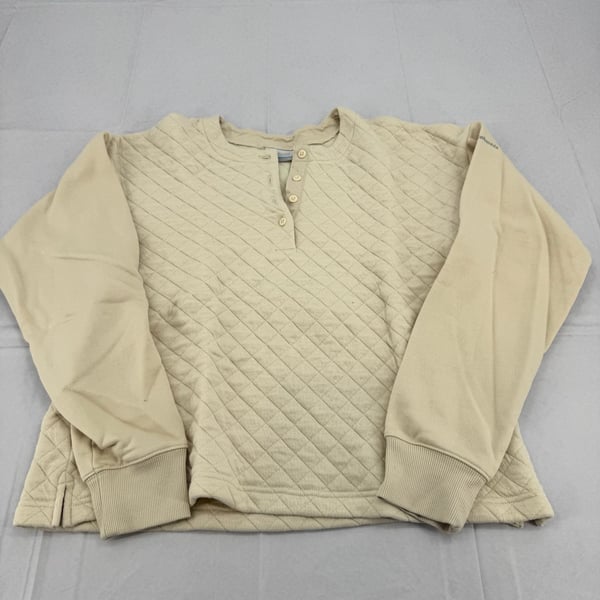 Columbia Hart Mountain Quilted Crew Size M Tan Pullover