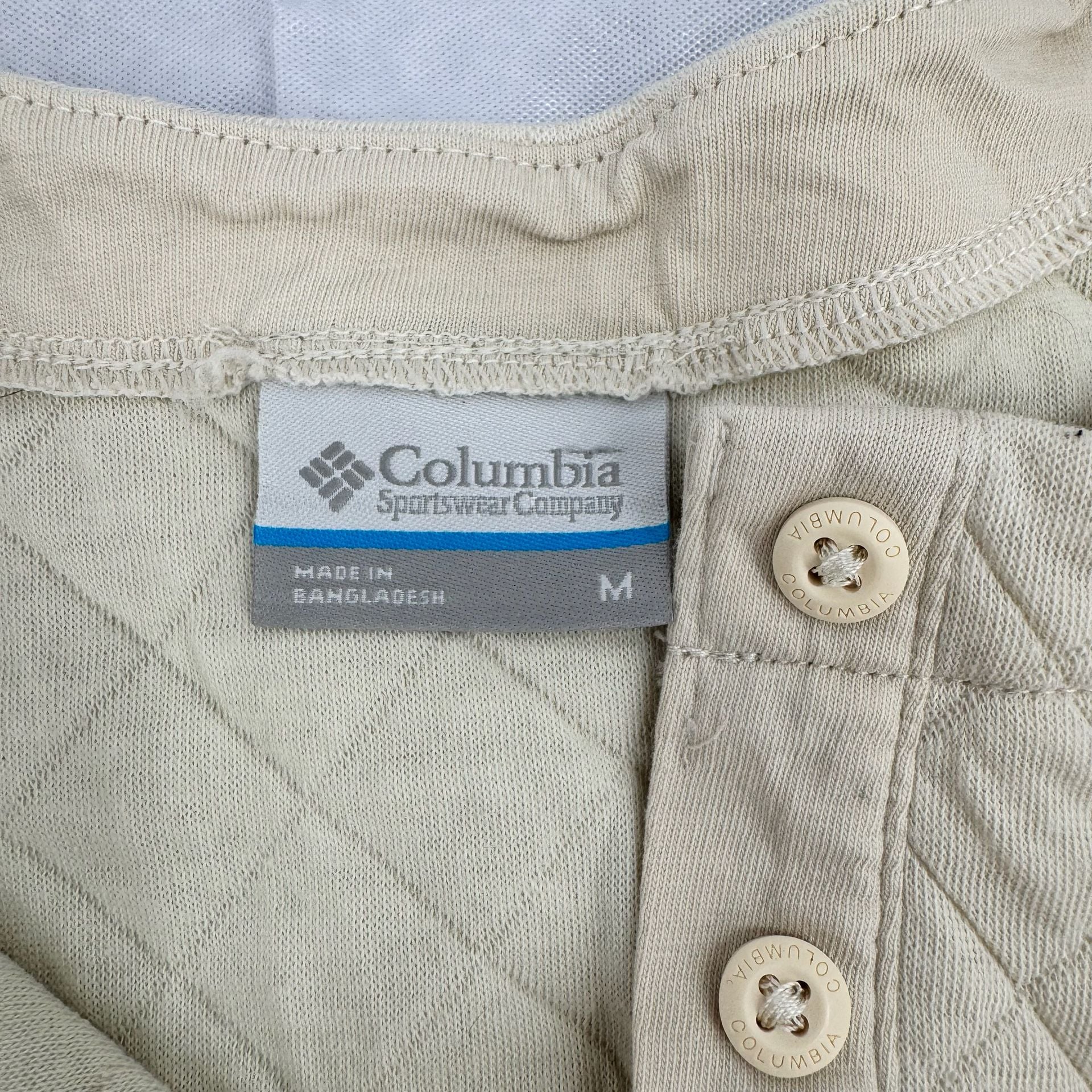 Columbia Hart Mountain Quilted Crew Size M Tan Pullover 3