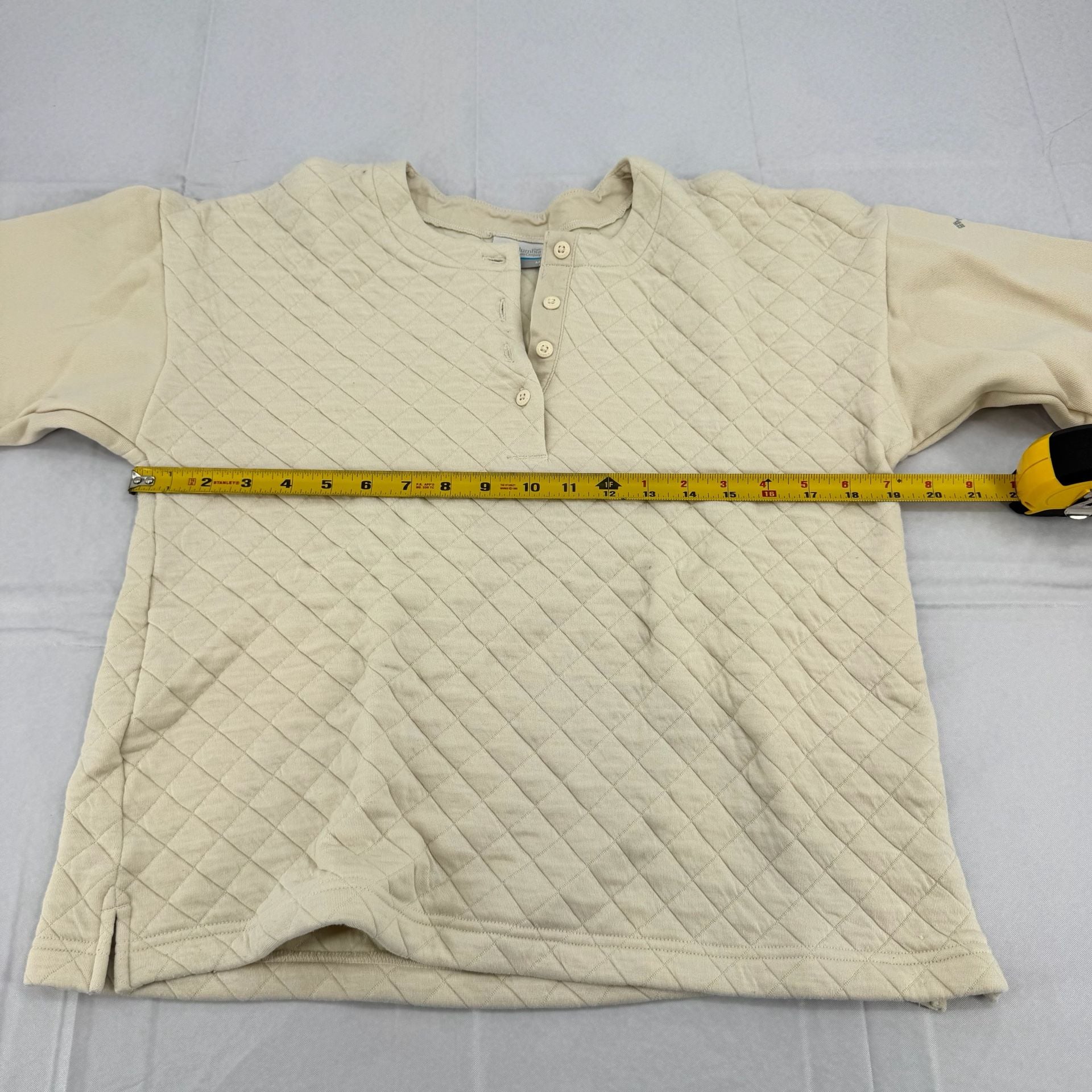Columbia Hart Mountain Quilted Crew Size M Tan Pullover 5