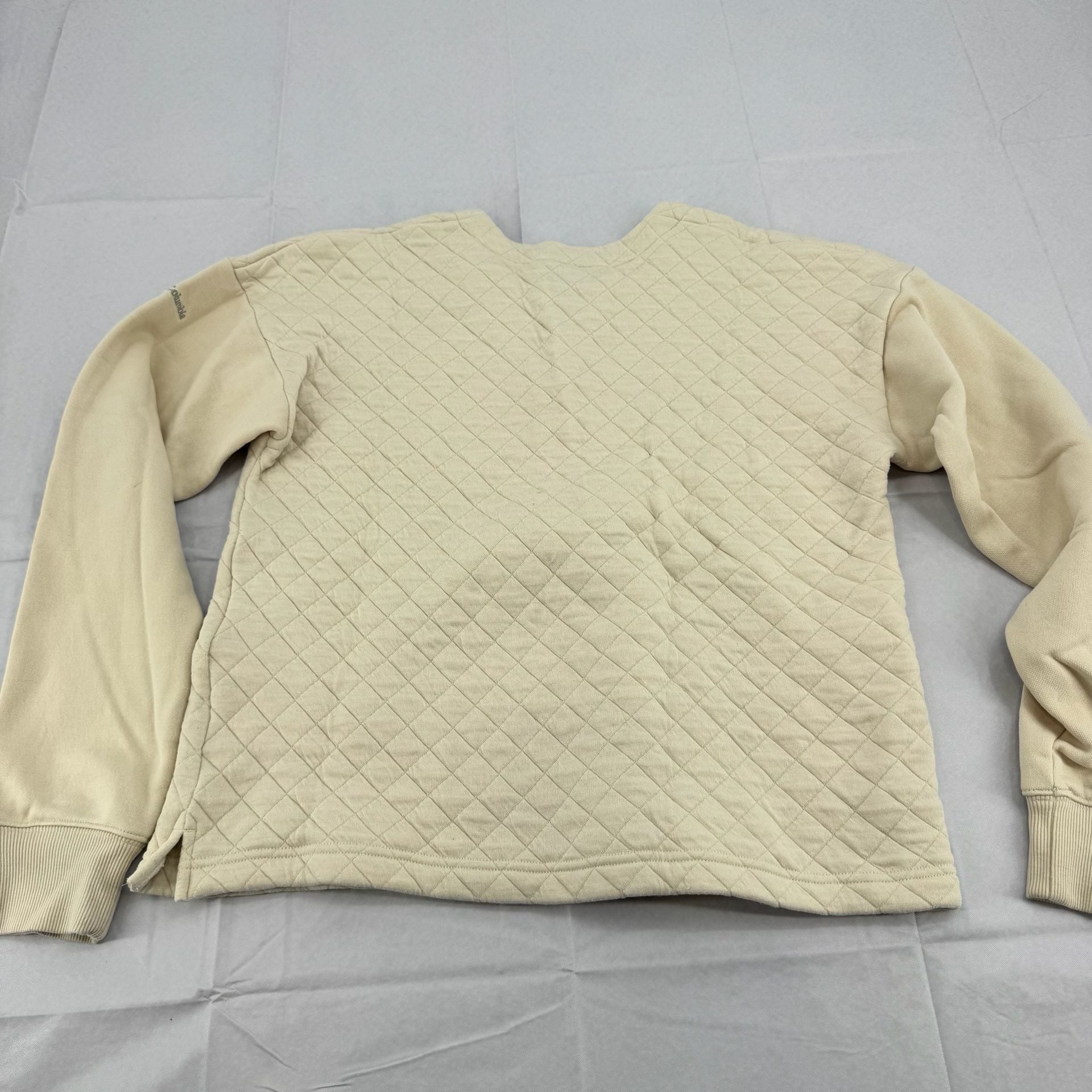 Columbia Hart Mountain Quilted Crew Size M Tan Pullover 7