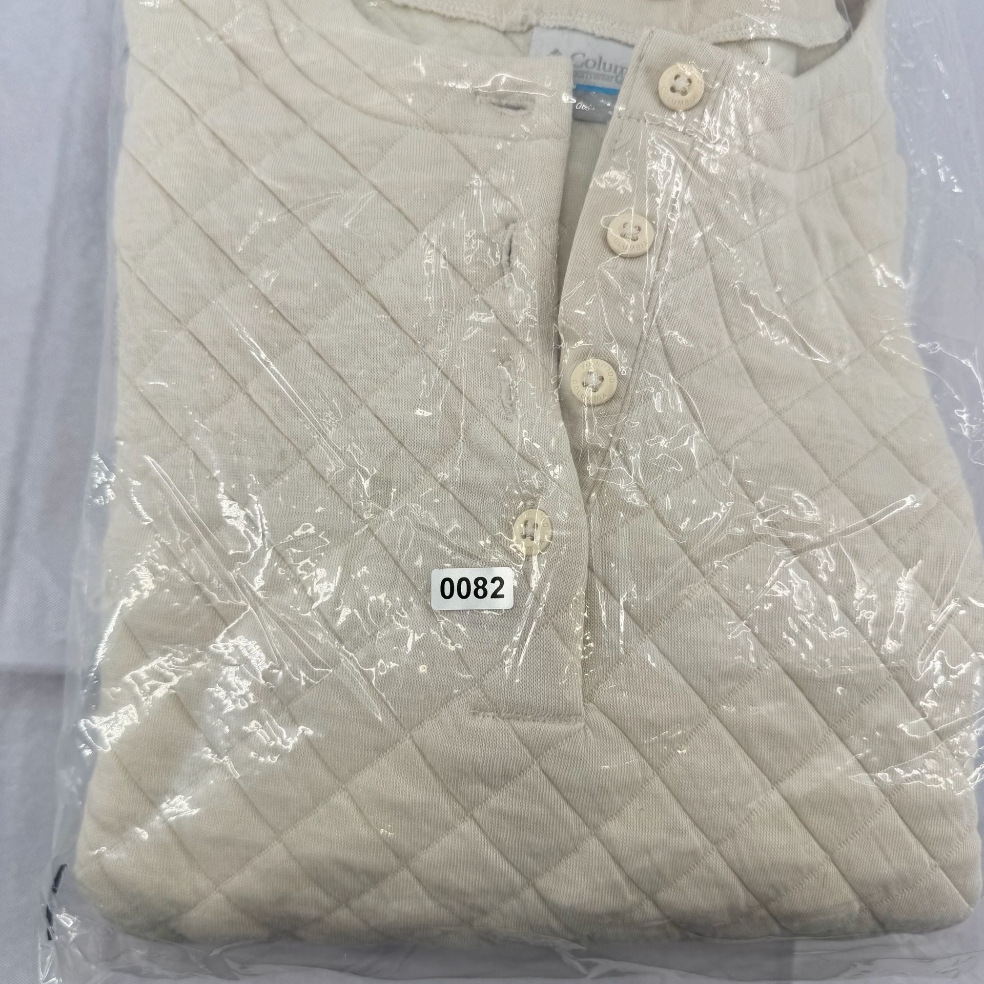 Columbia Hart Mountain Quilted Crew Size M Tan Pullover 8