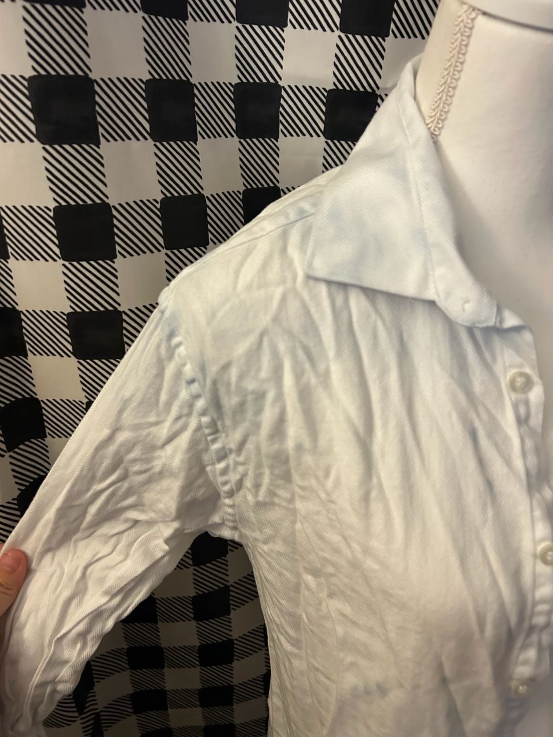 Michael Kors White Crinkle Cotton Long Sleeve Button Down Shirt 3