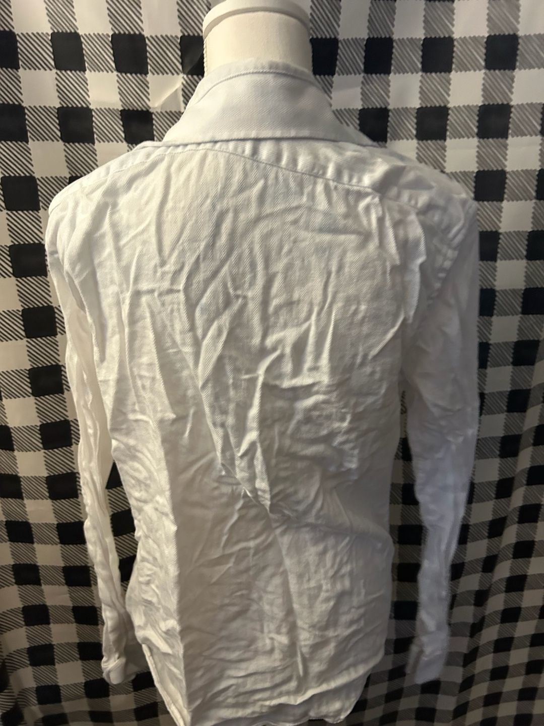 Michael Kors White Crinkle Cotton Long Sleeve Button Down Shirt 8