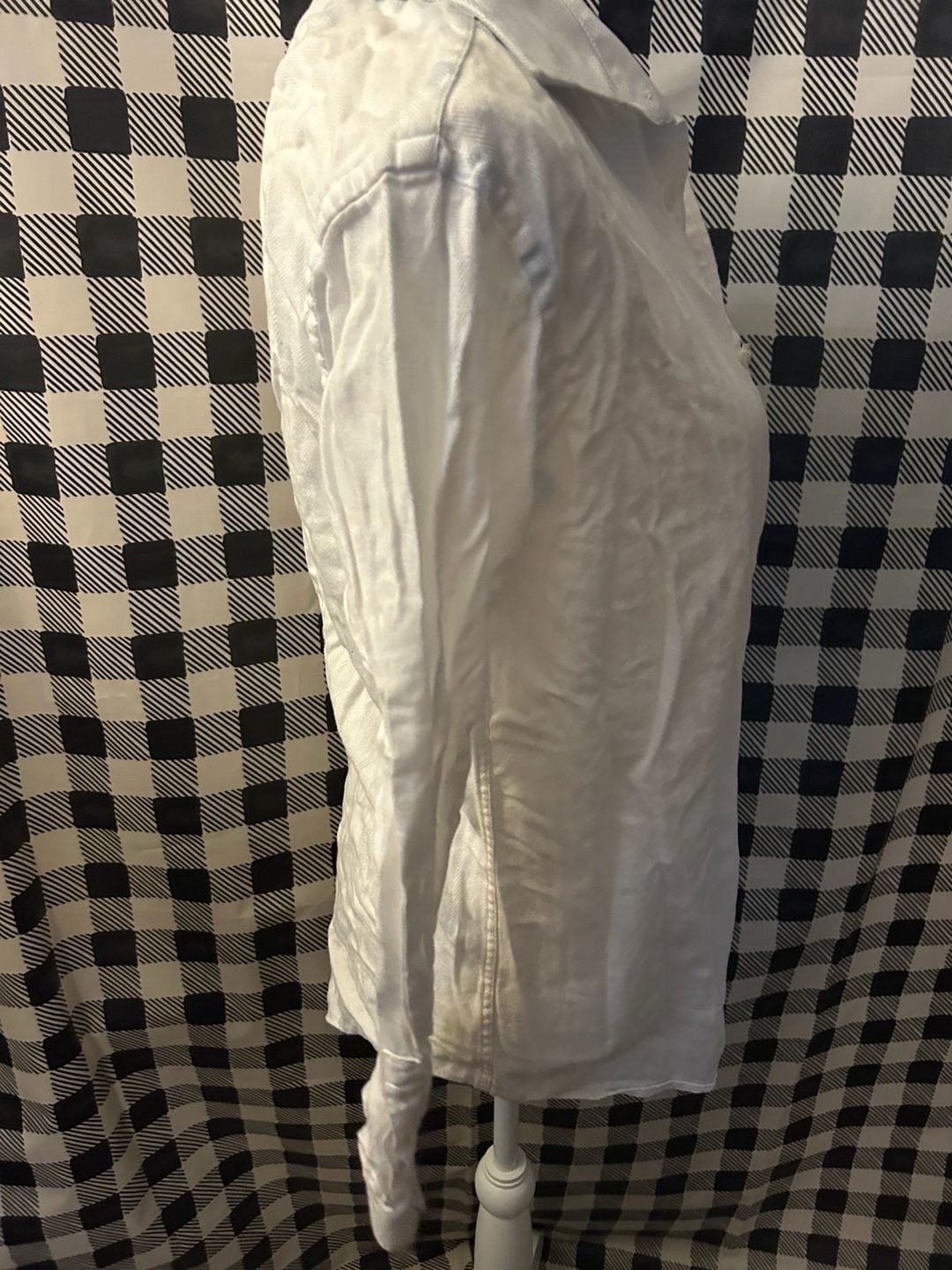 Michael Kors White Crinkle Cotton Long Sleeve Button Down Shirt 9