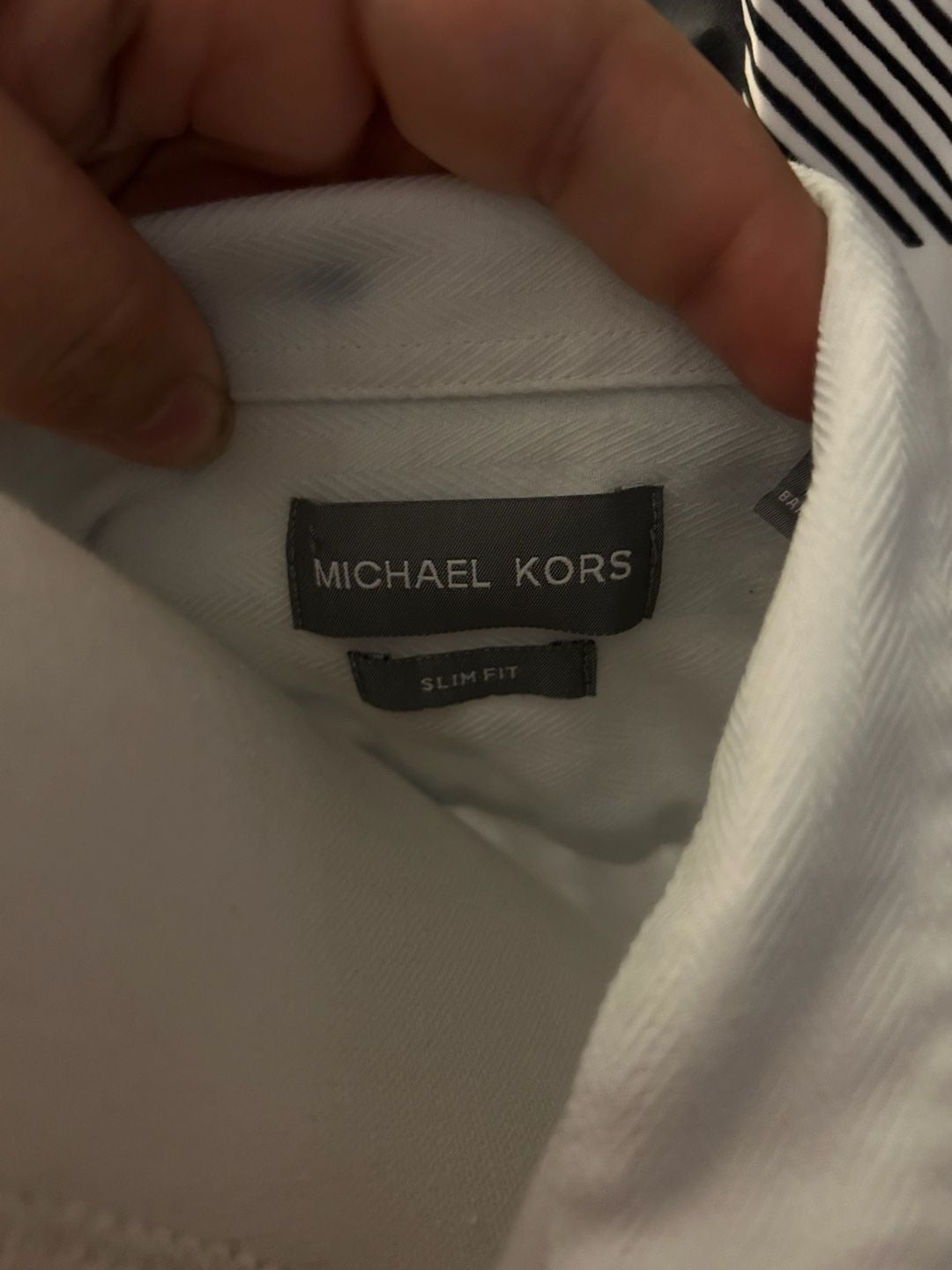 Michael Kors White Crinkle Cotton Long Sleeve Button Down Shirt 11