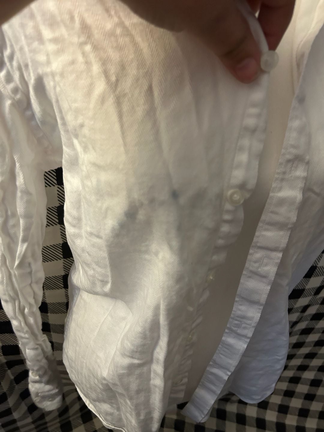 Michael Kors White Crinkle Cotton Long Sleeve Button Down Shirt 12
