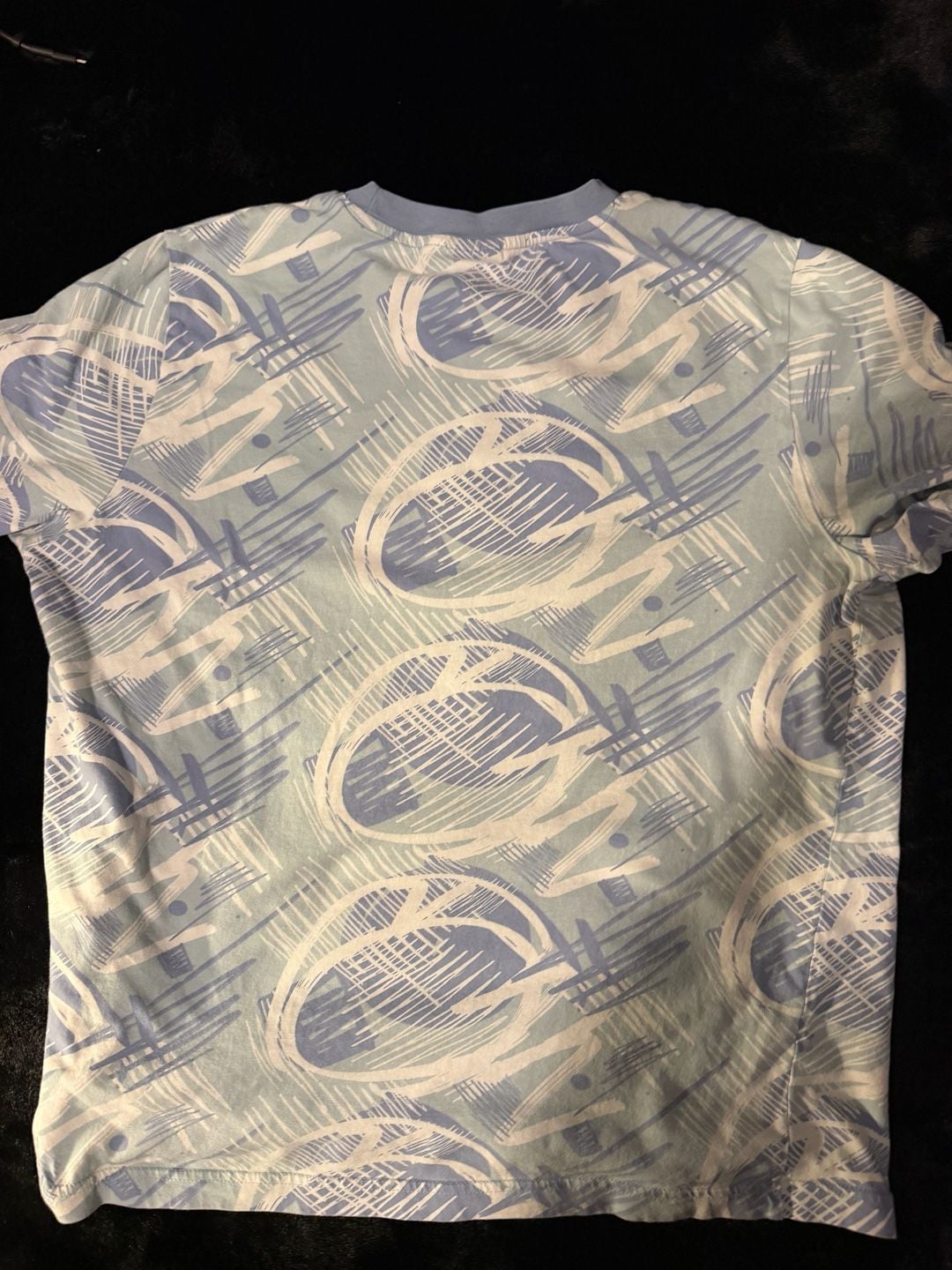 Puma AOP T-Shirt Size L Blue White Graphic Print 6