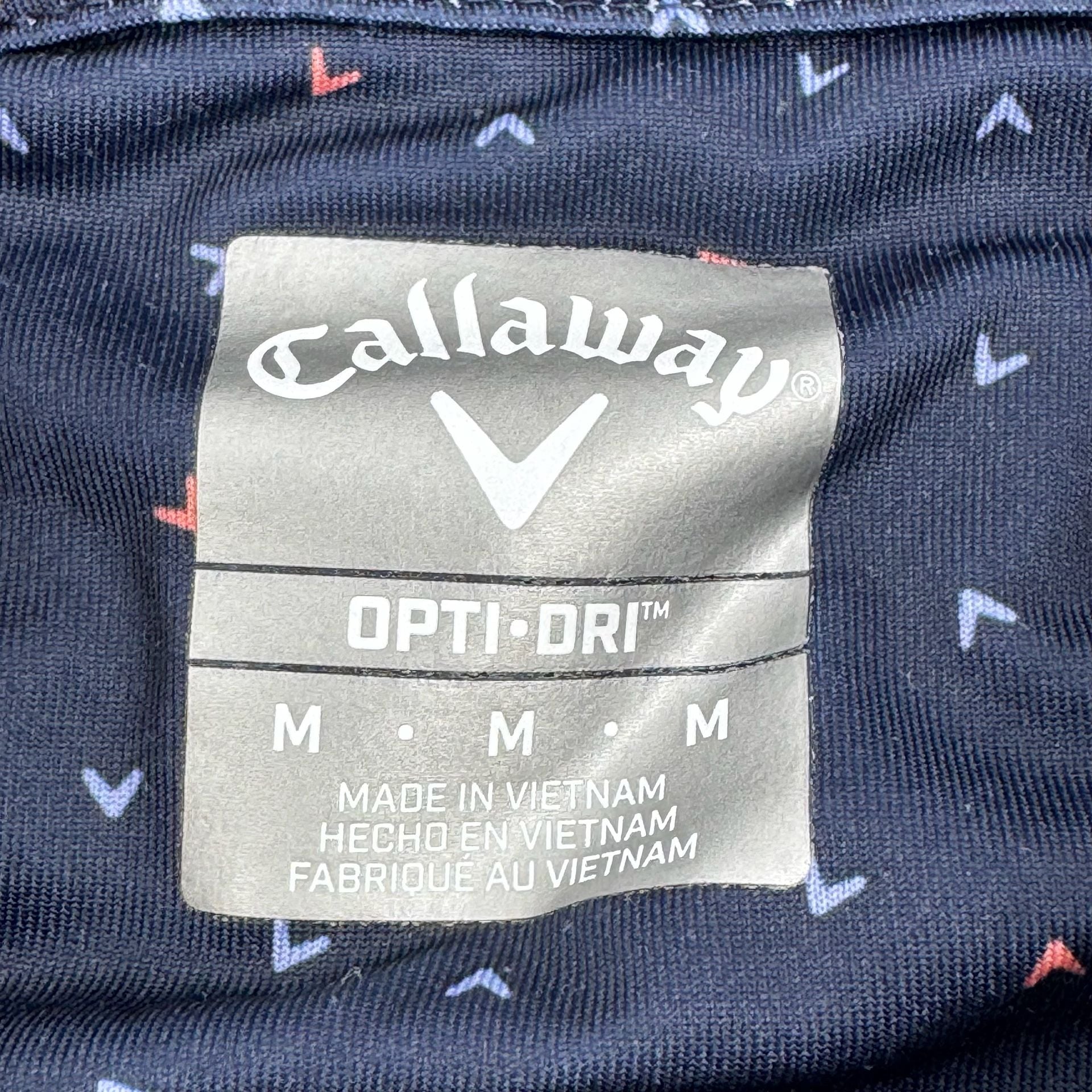 Callaway Opti-Dri Golf Polo Shirt Size M Navy Blue Chevron Print 4