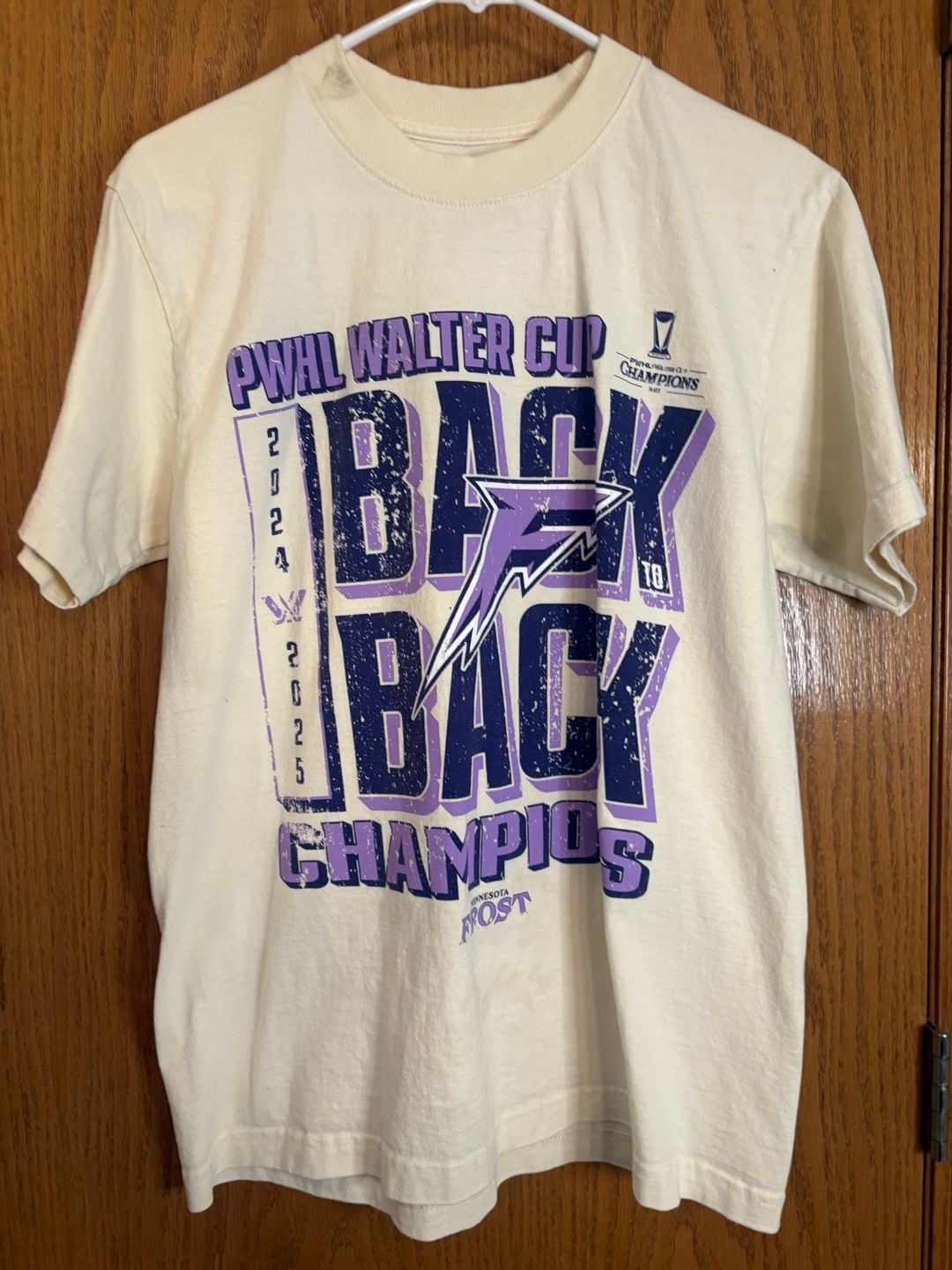 Stadium Essentials Minnesota Frost PWHL Walter Cup Size M T-Shirt 2