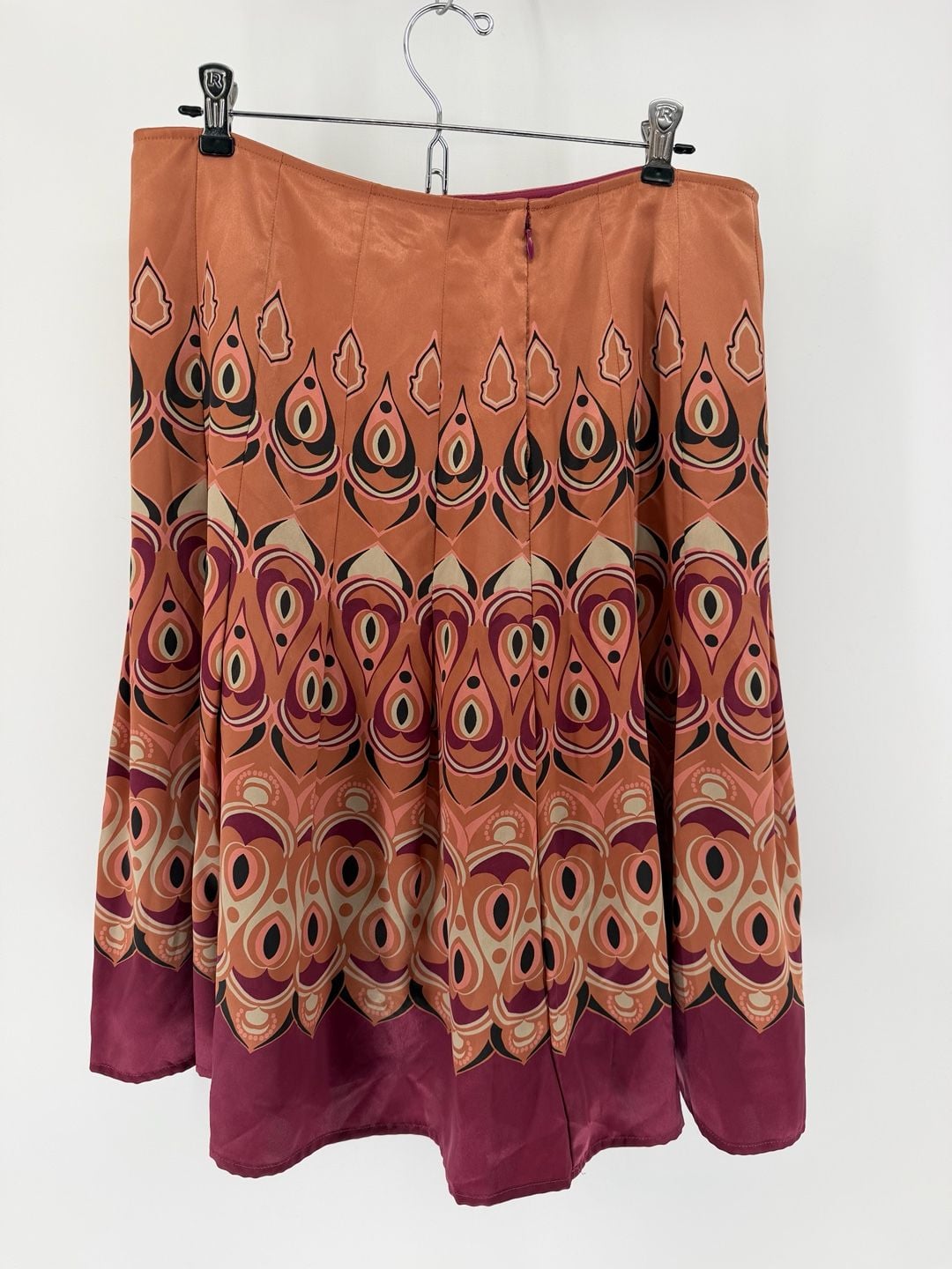 Axcess Liz Claiborne Size 10 Y2K Mod Border Print A-Line Skirt Retro 70s 3