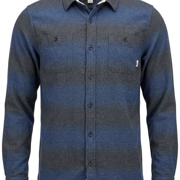 Vans Flannel Button Up Shirt Size Small Blue Gray Striped Long Sleeve