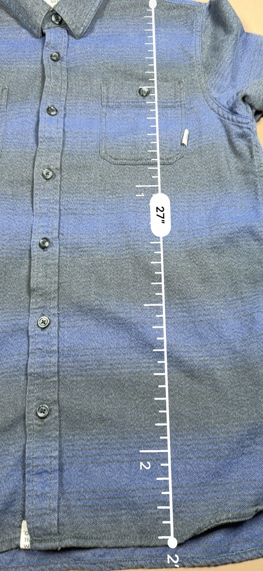 Vans Flannel Button Up Shirt Size Small Blue Gray Striped Long Sleeve 13