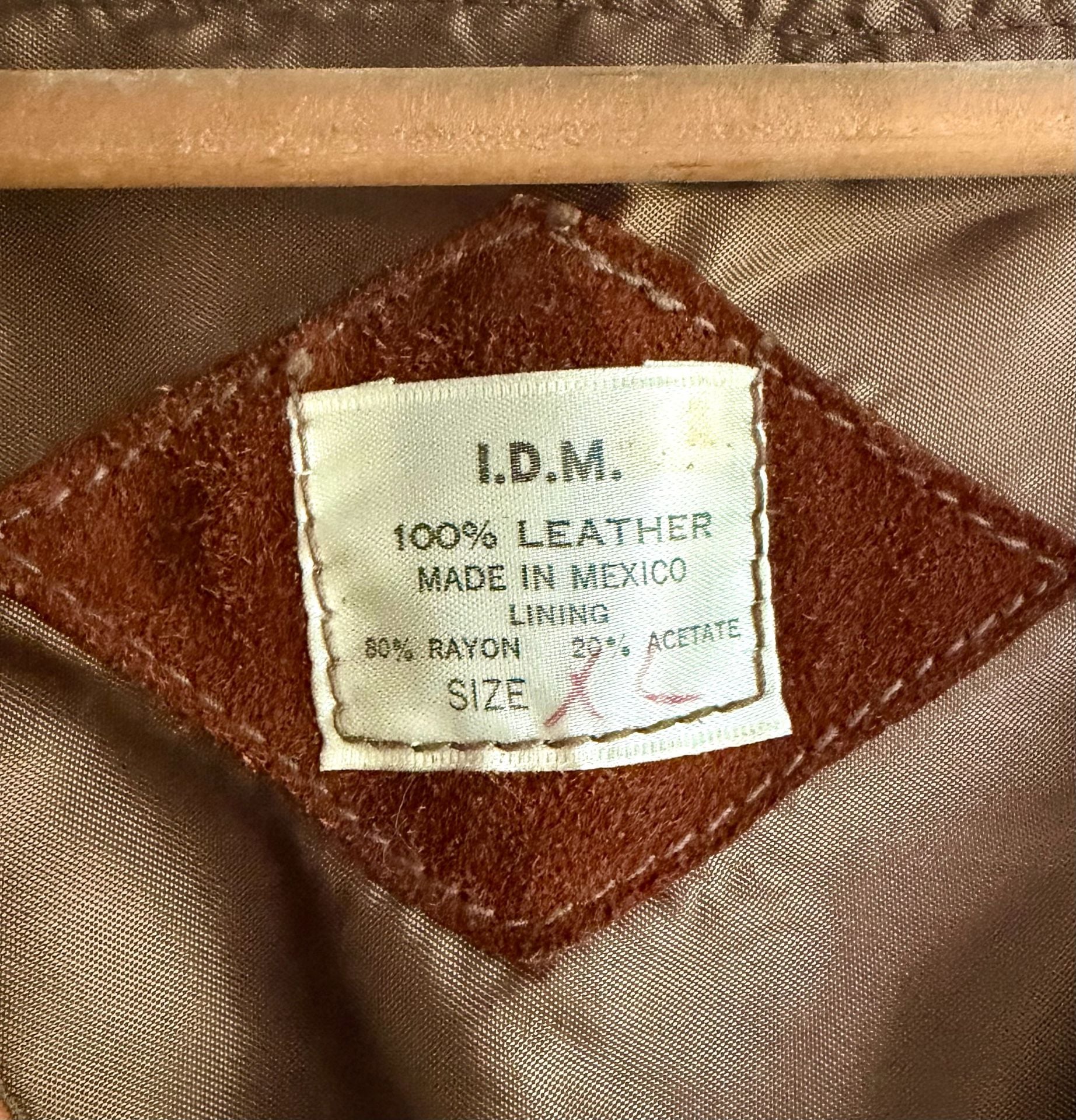 Vintage 1970s Handcrafted Western Suede Leather Horse Vest Brown Cowboy 10