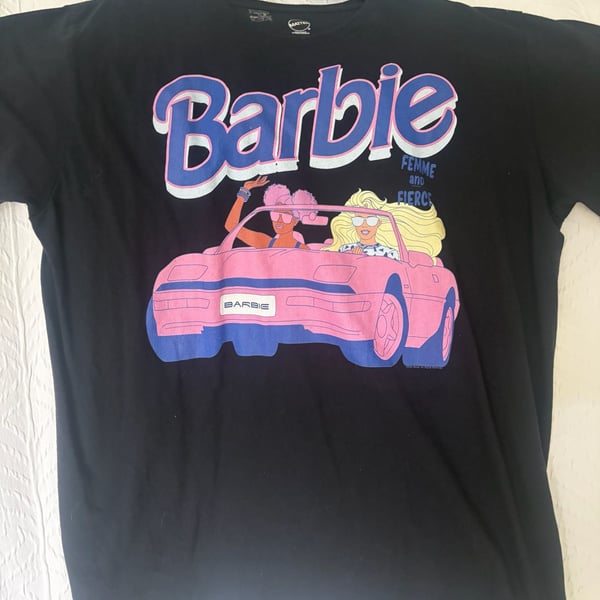 Mattel Barbie Femme And Fierce T-Shirt Size XL Black Graphic Tee
