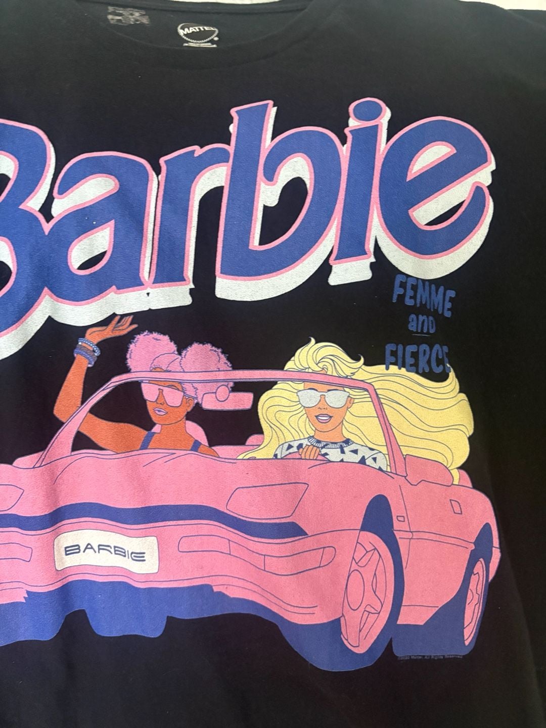 Mattel Barbie Femme And Fierce T-Shirt Size XL Black Graphic Tee 3