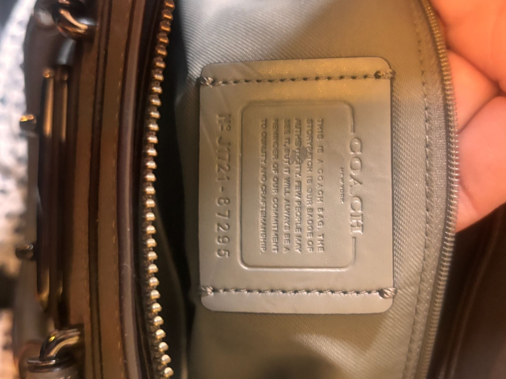Coach Swagger 27 Pebble Leather Satchel Grey Handbag 9