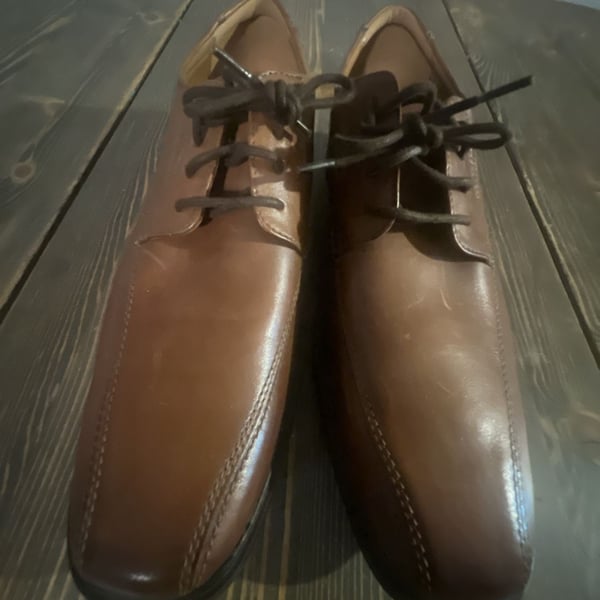Clarks Tilden Walk Oxford Brown Leather 9 1/2 M Shoes