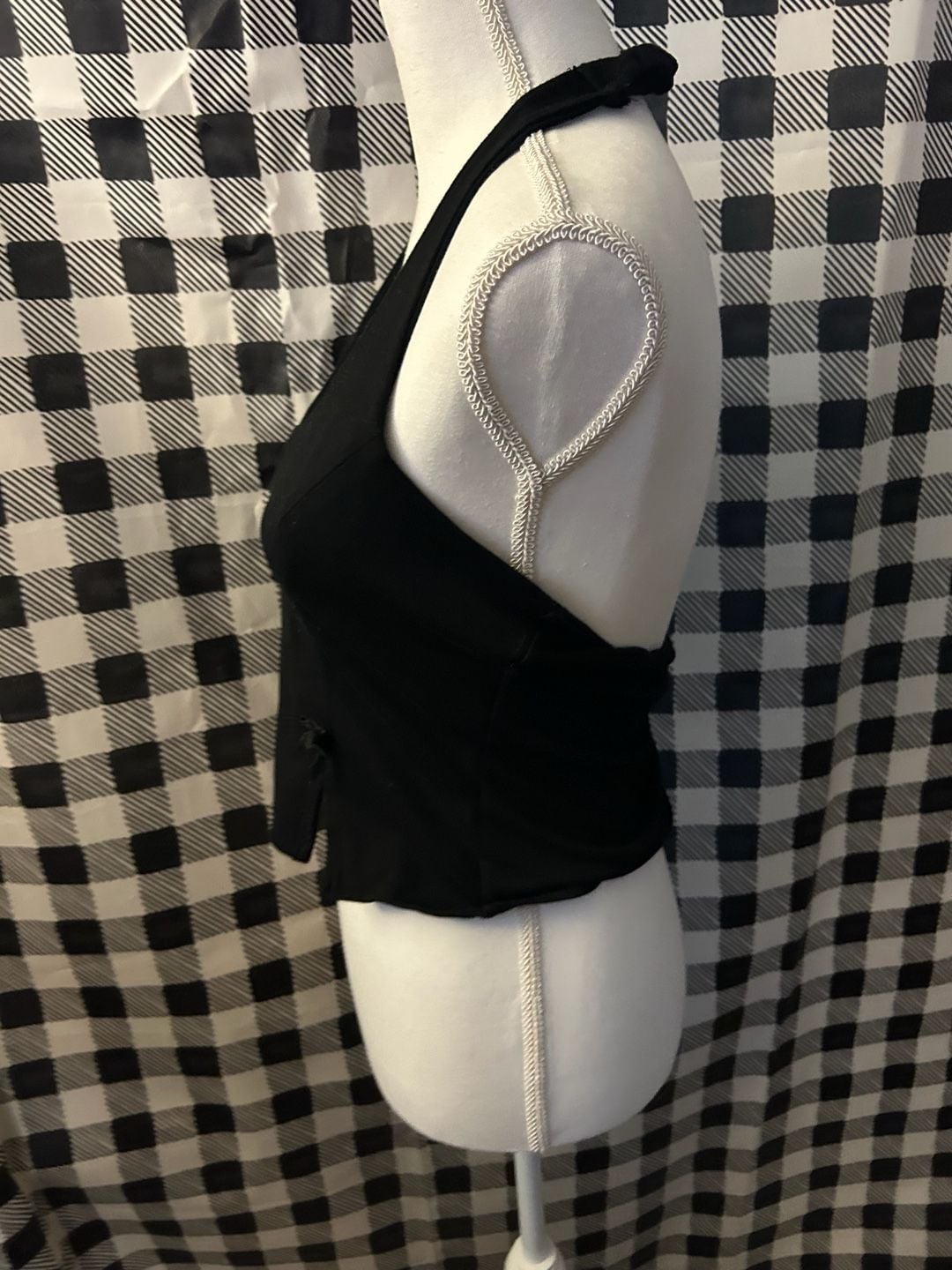 Black Halter Top With Bow Detailing 7