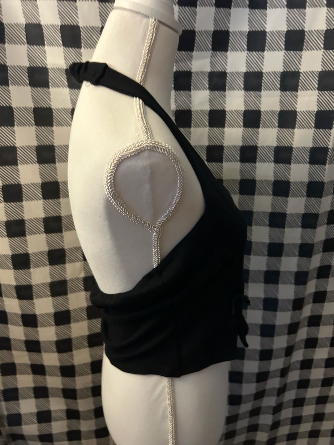 Black Halter Top With Bow Detailing 9