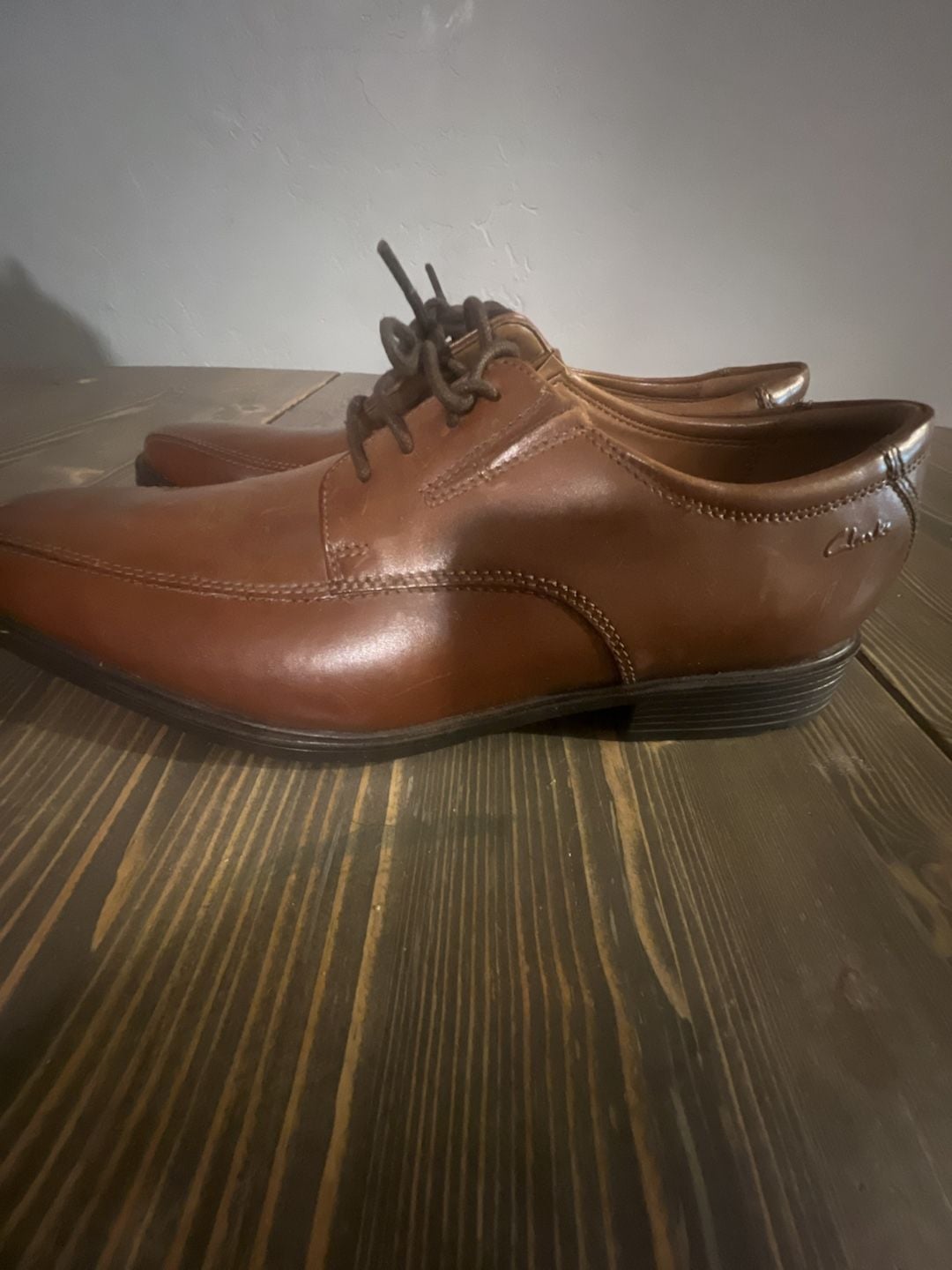 Clarks Tilden Walk Oxford Brown Leather 9 1/2 M Shoes 3