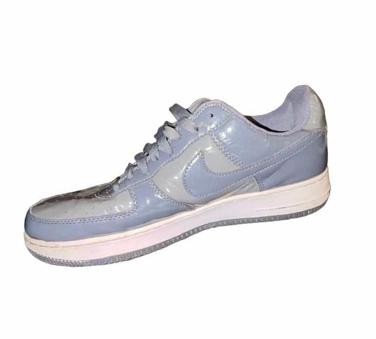 Nike Air Force 1 '07 LV8 Grey Patent Leather Sneakers 7