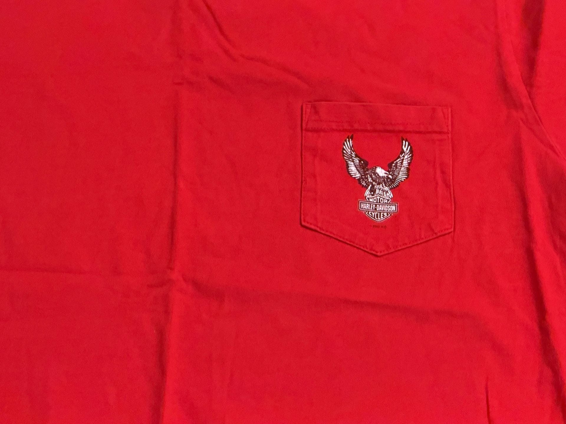 Harley-Davidson House of Harley-Davidson Anchorage Alaska Pocket T-Shirt Red 3